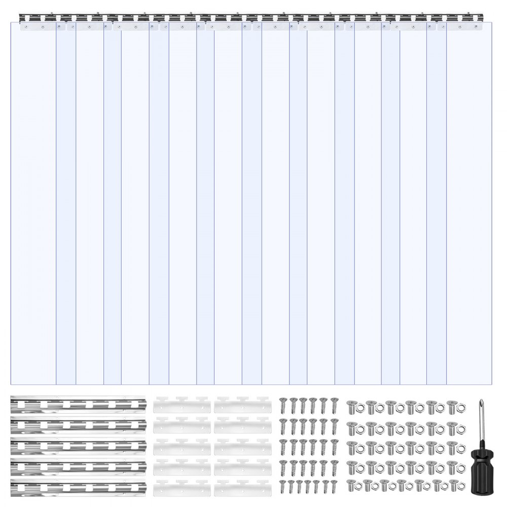VEVOR Διαφανής Λωρίδα Κουρτίνας PVC, Ύψος 2,4 m x Πλάτος 1,5 m x Πάχος 2 mm, 10 τεμάχια Λωρίδες Κουρτίνας για Ψυγείο Κατάψυξης, Λείες Αδιάβροχες Λωρίδες Πλαστικής Πόρτας για Αποθήκη, Κατάψυξη, Πόρτες Γκαράζ VEVOR Διαφανής Λωρίδα Κουρτίνας PVC, Ύψος 2,4 m x Πλάτος 1,5 m x Πάχος 2 mm, 10 τεμάχια Λωρίδες Κουρτίνας για Ψυγείο Κατάψυξης, Λείες Αδιάβροχες Λωρίδες Πλαστικής Πόρτας για Αποθήκη, Κατάψυξη, Πόρτες Γκαράζ