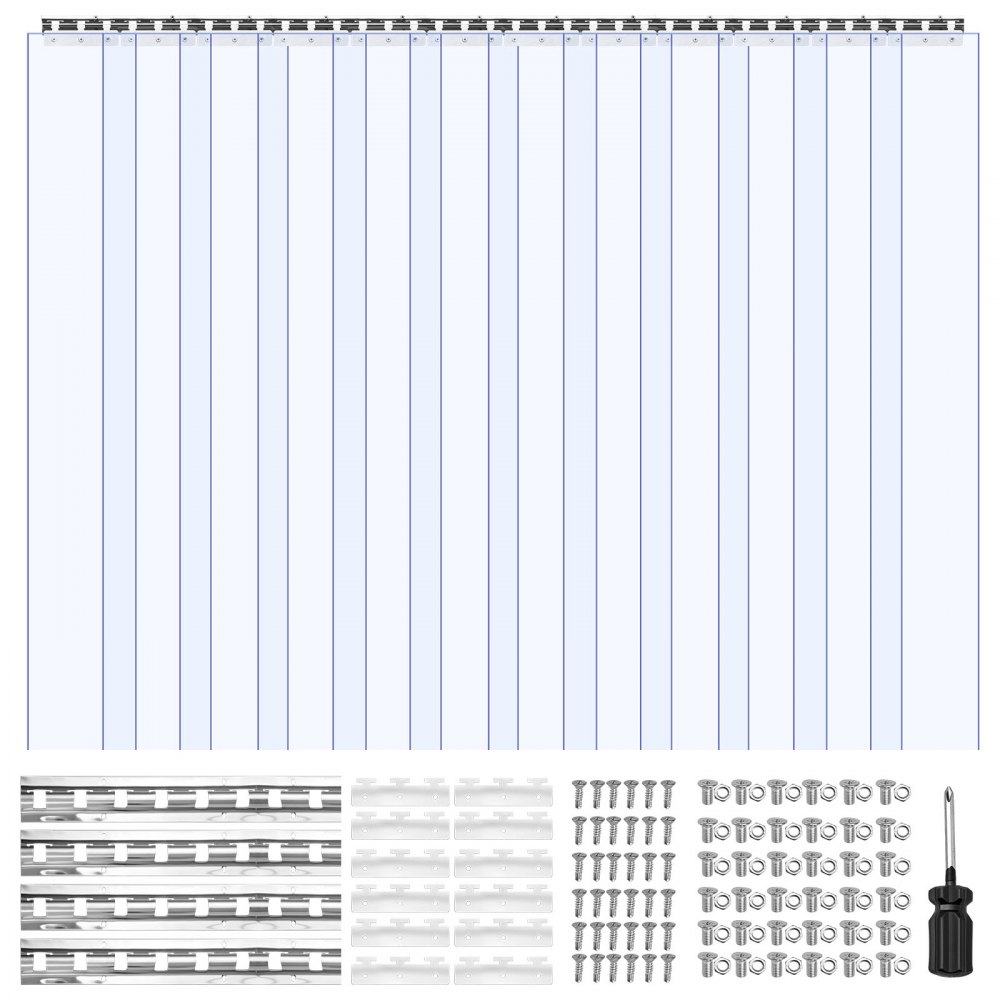 VEVOR Διαφανής Λωρίδα Κουρτίνας PVC, Ύψος 2,1 m x Πλάτος 1,8 m x Πάχος 2 mm, 12 τεμάχια Λωρίδες Κουρτίνας για Ψυγείο Κατάψυξης, Λείες Αδιάβροχες Λωρίδες Πλαστικής Πόρτας για Αποθήκη, Κατάψυξη, Πόρτες Γκαράζ VEVOR Διαφανής Λωρίδα Κουρτίνας PVC, Ύψος 2,1 m x Πλάτος 1,8 m x Πάχος 2 mm, 12 τεμάχια Λωρίδες Κουρτίνας για Ψυγείο Κατάψυξης, Λείες Αδιάβροχες Λωρίδες Πλαστικής Πόρτας για Αποθήκη, Κατάψυξη, Πόρτες Γκαράζ