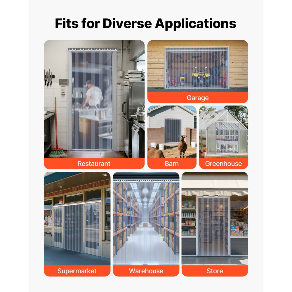 VEVOR Διαφανής Λωρίδα Κουρτίνας PVC, Ύψος 2,4 m x Πλάτος 2,1 m x Πάχος 2 mm, 14 τεμάχια Λωρίδες Κουρτίνας για Ψυγείο Κατάψυξης, Λείες Αδιάβροχες Λωρίδες Πλαστικής Πόρτας για Αποθήκη, Κατάψυξη, Πόρτες Γκαράζ VEVOR Διαφανής Λωρίδα Κουρτίνας PVC, Ύψος 2,4 m x Πλάτος 2,1 m x Πάχος 2 mm, 14 τεμάχια Λωρίδες Κουρτίνας για Ψυγείο Κατάψυξης, Λείες Αδιάβροχες Λωρίδες Πλαστικής Πόρτας για Αποθήκη, Κατάψυξη, Πόρτες Γκαράζ