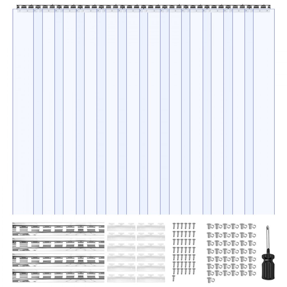 VEVOR Διαφανής Λωρίδα Κουρτίνας PVC, Ύψος 2,4 m x Πλάτος 2,1 m x Πάχος 2 mm, 14 τεμάχια Λωρίδες Κουρτίνας για Ψυγείο Κατάψυξης, Λείες Αδιάβροχες Λωρίδες Πλαστικής Πόρτας για Αποθήκη, Κατάψυξη, Πόρτες Γκαράζ VEVOR Διαφανής Λωρίδα Κουρτίνας PVC, Ύψος 2,4 m x Πλάτος 2,1 m x Πάχος 2 mm, 14 τεμάχια Λωρίδες Κουρτίνας για Ψυγείο Κατάψυξης, Λείες Αδιάβροχες Λωρίδες Πλαστικής Πόρτας για Αποθήκη, Κατάψυξη, Πόρτες Γκαράζ
