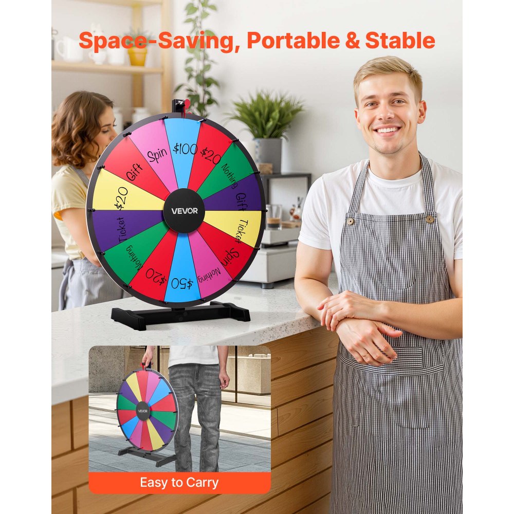 Τροχός Βραβείων VEVOR 610 mm, Τροχός Βραβείων 14 Θέσεων με Βάση, Επιτραπέζια Ρουλέτα Τύχης με Ξηρό Σβήσιμο και 2 Μαρκαδόρους, 6 Χρώματα, Εύκολη Συναρμολόγηση, για Πάρτι, Παμπ, Εμπορική Έκθεση, Καρναβάλι, Εκδηλώσεις Τροχός Βραβείων VEVOR 610 mm, Τροχός Βραβείων 14 Θέσεων με Βάση, Επιτραπέζια Ρουλέτα Τύχης με Ξηρό Σβήσιμο και 2 Μαρκαδόρους, 6 Χρώματα, Εύκολη Συναρμολόγηση, για Πάρτι, Παμπ, Εμπορική Έκθεση, Καρναβάλι, Εκδηλώσεις