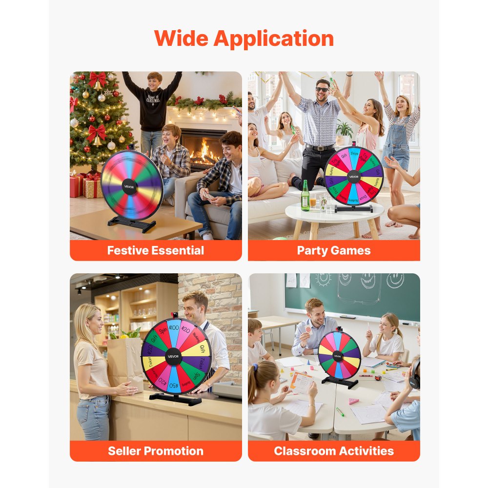 Τροχός Βραβείων VEVOR 610 mm, Τροχός Βραβείων 14 Θέσεων με Βάση, Επιτραπέζια Ρουλέτα Τύχης με Ξηρό Σβήσιμο και 2 Μαρκαδόρους, 6 Χρώματα, Εύκολη Συναρμολόγηση, για Πάρτι, Παμπ, Εμπορική Έκθεση, Καρναβάλι, Εκδηλώσεις Τροχός Βραβείων VEVOR 610 mm, Τροχός Βραβείων 14 Θέσεων με Βάση, Επιτραπέζια Ρουλέτα Τύχης με Ξηρό Σβήσιμο και 2 Μαρκαδόρους, 6 Χρώματα, Εύκολη Συναρμολόγηση, για Πάρτι, Παμπ, Εμπορική Έκθεση, Καρναβάλι, Εκδηλώσεις