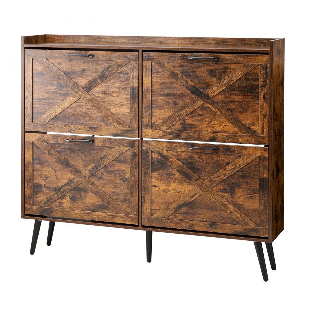 Παπουτσοθήκη VEVOR με 4 αναδιπλούμενα συρτάρια, Ντουλάπι αποθήκευσης παπουτσιών αγροτικού τύπου με ξύλινα πόδια και συσκευή κατά της ανατροπής, Ανεξάρτητη οργάνωση παπουτσιών ιδανική για είσοδο, διάδρομο, υπνοδωμάτιο, σαλόνι, καφέ Παπουτσοθήκη VEVOR με 4 αναδιπλούμενα συρτάρια, Ντουλάπι αποθήκευσης παπουτσιών αγροτικού τύπου με ξύλινα πόδια και συσκευή κατά της ανατροπής, Ανεξάρτητη οργάνωση παπουτσιών ιδανική για είσοδο, διάδρομο, υπνοδωμάτιο, σαλόνι, καφέ