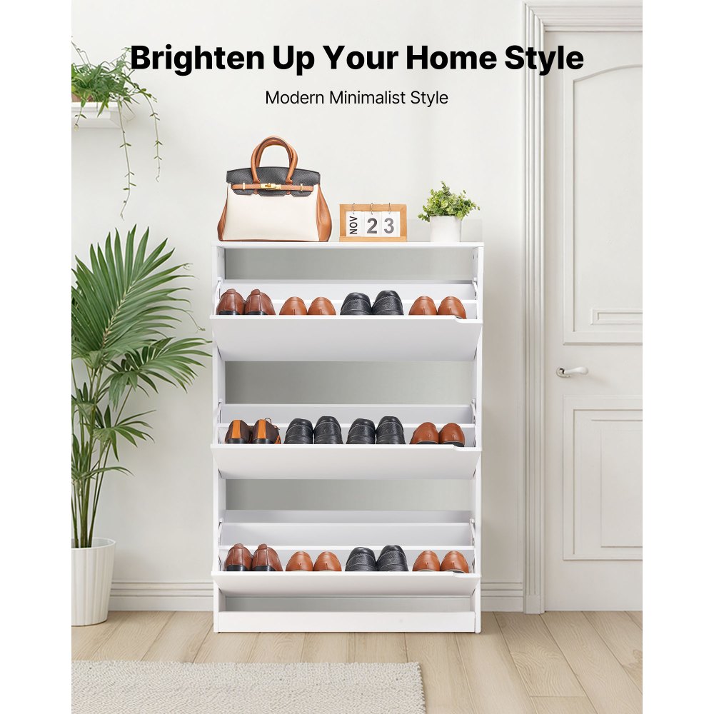 Παπουτσοθήκη VEVOR με 3 αναδιπλούμενα συρτάρια, Μοντέρνο ντουλάπι αποθήκευσης παπουτσιών με συσκευή κατά της ανατροπής, Ανεξάρτητη θήκη οργάνωσης παπουτσιών, Ιδανικό για είσοδο, διάδρομο, υπνοδωμάτιο, σαλόνι, ντουλάπα, λευκό Παπουτσοθήκη VEVOR με 3 αναδιπλούμενα συρτάρια, Μοντέρνο ντουλάπι αποθήκευσης παπουτσιών με συσκευή κατά της ανατροπής, Ανεξάρτητη θήκη οργάνωσης παπουτσιών, Ιδανικό για είσοδο, διάδρομο, υπνοδωμάτιο, σαλόνι, ντουλάπα, λευκό