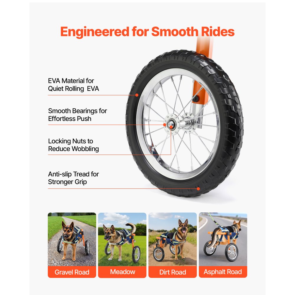 Αναπηρικό αμαξίδιο σκύλου VEVOR για πίσω πόδια, ελαφρύ 2 τροχούς, ρυθμιζόμενο σε ύψος, πλάτος και μήκος, καρότσι σκύλου με τροχούς απορρόφησης κραδασμών, για τραυματισμένους, ανάπηρους σκύλους 21,7-39,9 kg, μεγάλο Αναπηρικό αμαξίδιο σκύλου VEVOR για πίσω πόδια, ελαφρύ 2 τροχούς, ρυθμιζόμενο σε ύψος, πλάτος και μήκος, καρότσι σκύλου με τροχούς απορρόφησης κραδασμών, για τραυματισμένους, ανάπηρους σκύλους 21,7-39,9 kg, μεγάλο