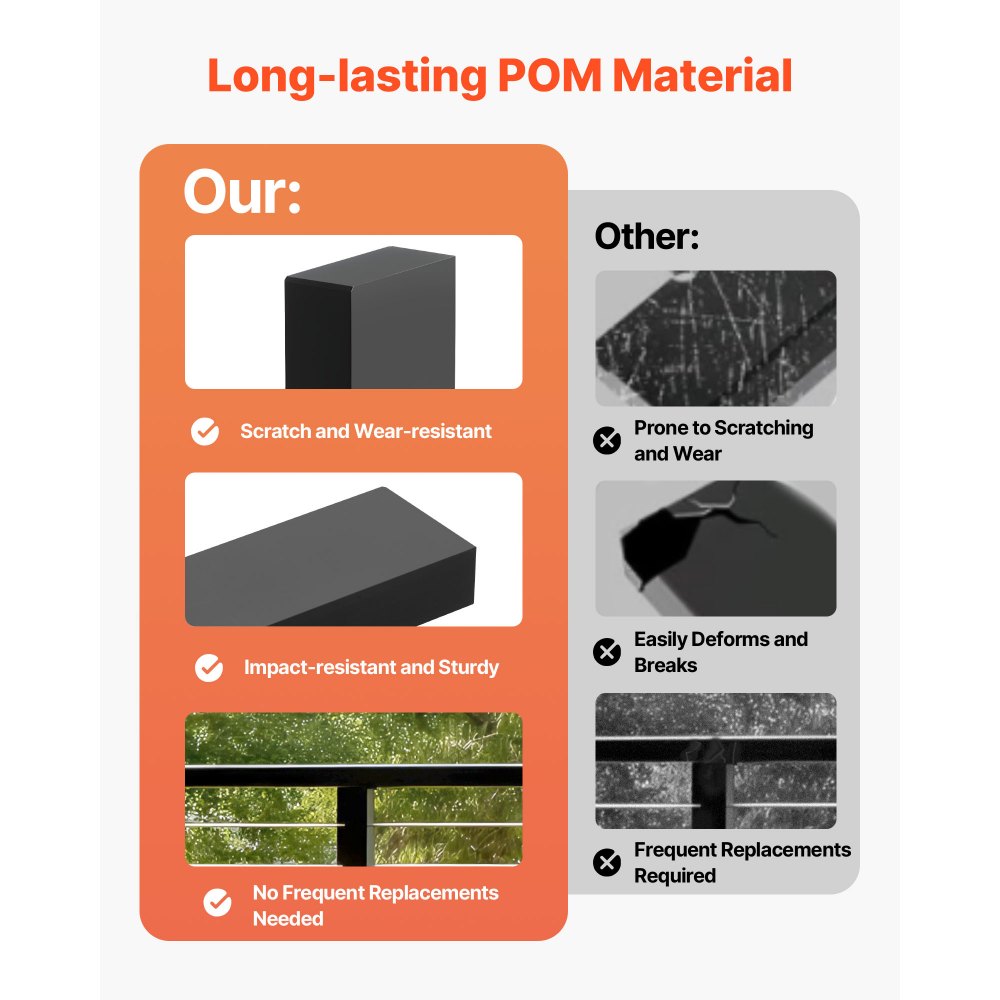 Συνδετήρες χειρολισθήρα VEVOR 2 τεμαχίων, Αξεσουάρ για κιγκλιδώματα σκαλοπατιών επίπεδης επέκτασης, Εξαρτήματα σύνδεσης χειρολισθήρα POM για ορθογώνια κιγκλιδώματα καλωδίων, Σύστημα ράγας καλωδίου καταστρώματος εξωτερικού χώρου, Ματ μαύρο, HT-04 Συνδετήρες χειρολισθήρα VEVOR 2 τεμαχίων, Αξεσουάρ για κιγκλιδώματα σκαλοπατιών επίπεδης επέκτασης, Εξαρτήματα σύνδεσης χειρολισθήρα POM για ορθογώνια κιγκλιδώματα καλωδίων, Σύστημα ράγας καλωδίου καταστρώματος εξωτερικού χώρου, Ματ μαύρο, HT-04