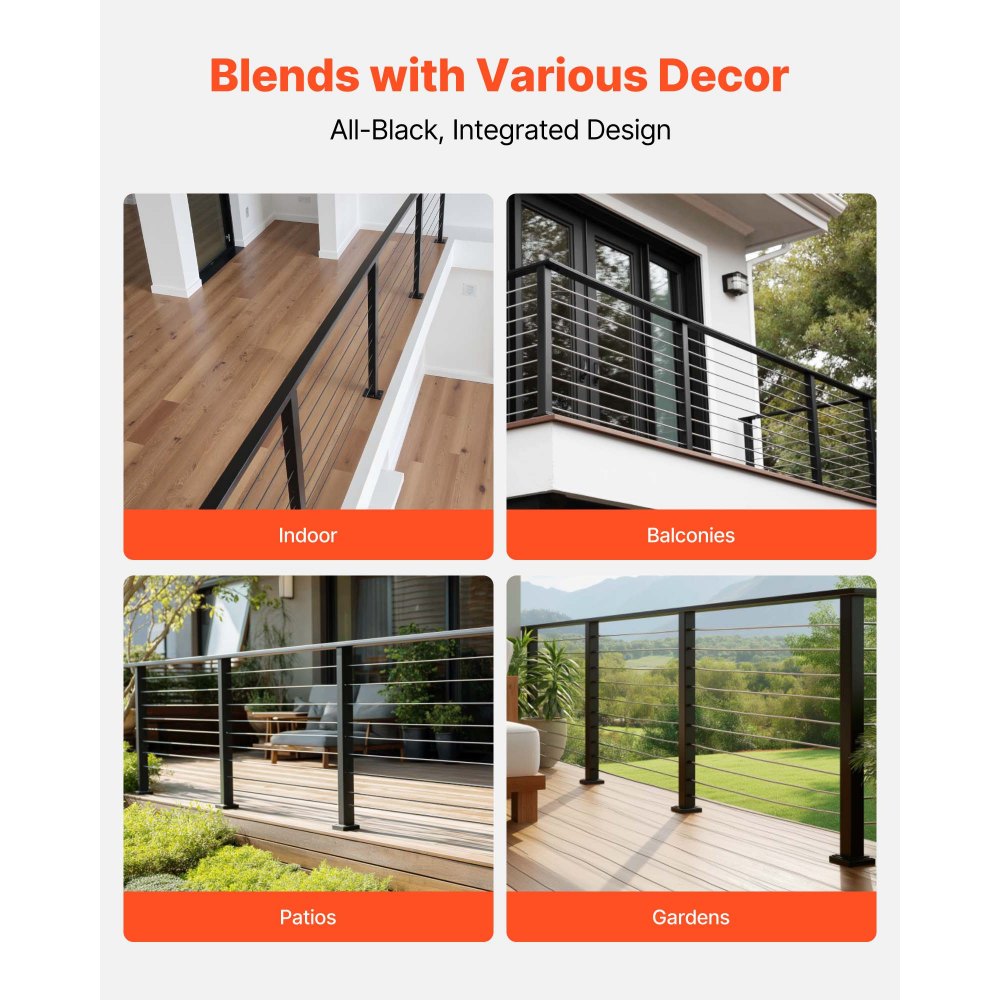 Συνδετήρες χειρολισθήρα VEVOR 2 τεμαχίων, Αξεσουάρ για κιγκλιδώματα σκαλοπατιών επίπεδης επέκτασης, Εξαρτήματα σύνδεσης χειρολισθήρα POM για ορθογώνια κιγκλιδώματα καλωδίων, Σύστημα ράγας καλωδίου καταστρώματος εξωτερικού χώρου, Ματ μαύρο, HT-04 Συνδετήρες χειρολισθήρα VEVOR 2 τεμαχίων, Αξεσουάρ για κιγκλιδώματα σκαλοπατιών επίπεδης επέκτασης, Εξαρτήματα σύνδεσης χειρολισθήρα POM για ορθογώνια κιγκλιδώματα καλωδίων, Σύστημα ράγας καλωδίου καταστρώματος εξωτερικού χώρου, Ματ μαύρο, HT-04