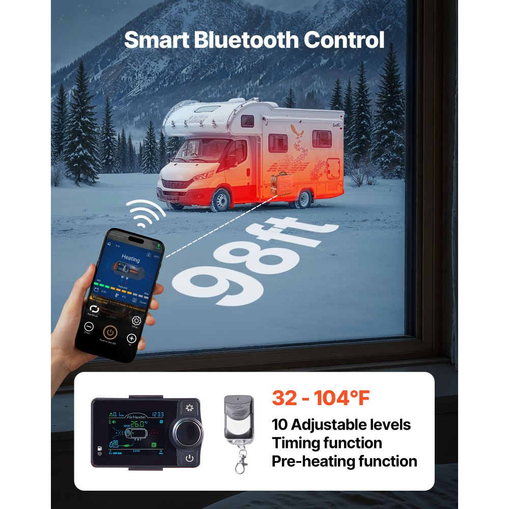 Θερμαντήρας Diesel VEVOR, 8KW, DC 12V, Φορητός Αεροθερμαντήρας Diesel Όλα σε Ένα με Ελέγχο Bluetooth APP, Τηλεχειριστήριο και Οθόνη LCD, Ρεζερβουάρ Καυσίμου 4,5 L για Οχήματα, Φορτηγάκια, RV, Τροχόσπιτα και Γκαράζ Θερμαντήρας Diesel VEVOR, 8KW, DC 12V, Φορητός Αεροθερμαντήρας Diesel Όλα σε Ένα με Ελέγχο Bluetooth APP, Τηλεχειριστήριο και Οθόνη LCD, Ρεζερβουάρ Καυσίμου 4,5 L για Οχήματα, Φορτηγάκια, RV, Τροχόσπιτα και Γκαράζ