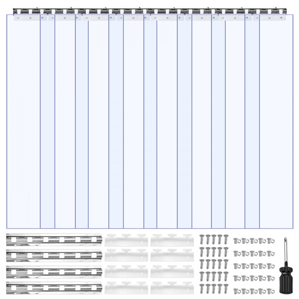 VEVOR Διαφανής Λωρίδα Κουρτίνας PVC, Ύψος 2,1 m x Πλάτος 1,2 m x Πάχος 2 mm, 8 τεμάχια Λωρίδες Κουρτίνας για Ψυγείο Κατάψυξης, Θερμομονωτικές Λωρίδες Πλαστικής Πόρτας για Αποθήκη, Κατάψυξη, Πόρτες Γκαράζ VEVOR Διαφανής Λωρίδα Κουρτίνας PVC, Ύψος 2,1 m x Πλάτος 1,2 m x Πάχος 2 mm, 8 τεμάχια Λωρίδες Κουρτίνας για Ψυγείο Κατάψυξης, Θερμομονωτικές Λωρίδες Πλαστικής Πόρτας για Αποθήκη, Κατάψυξη, Πόρτες Γκαράζ