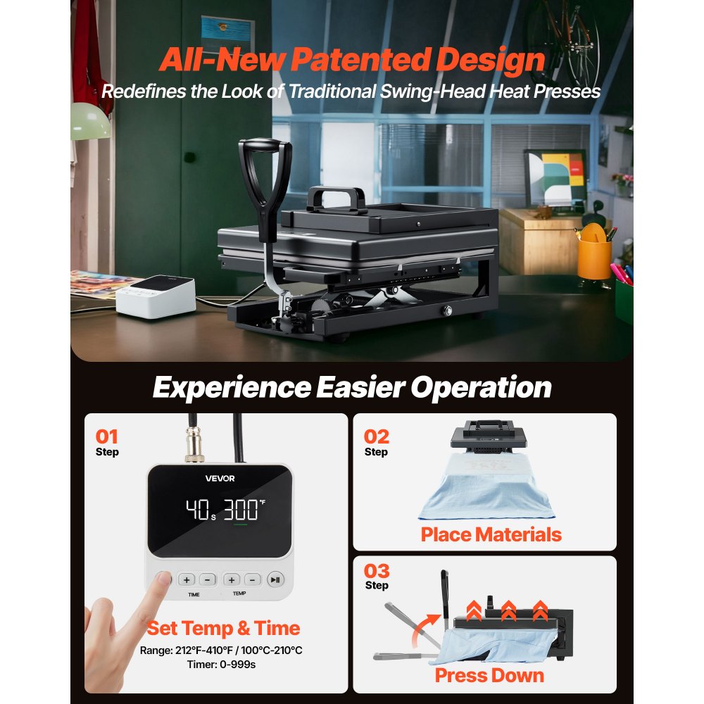 Υβριδική Θερμική Πρέσα VEVOR, 380 x 380 mm, Πολυλειτουργική 8 σε 1, Γρήγορη και Ομοιόμορφη Θέρμανση, Ολοκαίνουργιος Πατενταρισμένος Σχεδιασμός, Εύκολος Χειρισμός, Μηχανή Πρέσας Εξάχνωσης για Μπλουζάκια/Κούπες/Ποτήρια/Καπέλα/Πιάτα, Μαύρο Υβριδική Θερμική Πρέσα VEVOR, 380 x 380 mm, Πολυλειτουργική 8 σε 1, Γρήγορη και Ομοιόμορφη Θέρμανση, Ολοκαίνουργιος Πατενταρισμένος Σχεδιασμός, Εύκολος Χειρισμός, Μηχανή Πρέσας Εξάχνωσης για Μπλουζάκια/Κούπες/Ποτήρια/Καπέλα/Πιάτα, Μαύρο