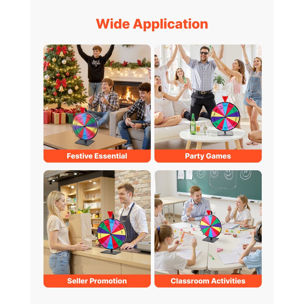 Τροχός Βραβείων VEVOR 305 mm, Τροχός Βραβείων 14 Θέσεων με Βάση, Επιτραπέζια Ρουλέτα Τύχης με Ξηρό Σβήσιμο και 2 Μαρκαδόρους, 6 Χρώματα, Εύκολη Συναρμολόγηση, για Πάρτι, Παμπ, Εμπορική Έκθεση, Καρναβάλι, Εκδηλώσεις Τροχός Βραβείων VEVOR 305 mm, Τροχός Βραβείων 14 Θέσεων με Βάση, Επιτραπέζια Ρουλέτα Τύχης με Ξηρό Σβήσιμο και 2 Μαρκαδόρους, 6 Χρώματα, Εύκολη Συναρμολόγηση, για Πάρτι, Παμπ, Εμπορική Έκθεση, Καρναβάλι, Εκδηλώσεις