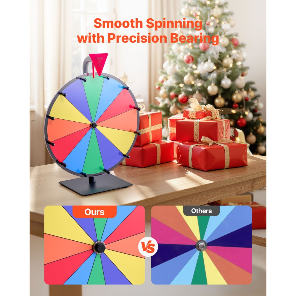Τροχός Βραβείων VEVOR 305 mm, Τροχός Βραβείων με 12 Θέσεις και Βάση, Επιτραπέζια Ρουλέτα Τύχης με Σβήσιμο και 2 Μαρκαδόρους, 6 Χρώματα, Εύκολη Συναρμολόγηση, για Πάρτι, Παμπ, Εμπορικές Εκθέσεις, Καρναβάλι Τροχός Βραβείων VEVOR 305 mm, Τροχός Βραβείων με 12 Θέσεις και Βάση, Επιτραπέζια Ρουλέτα Τύχης με Σβήσιμο και 2 Μαρκαδόρους, 6 Χρώματα, Εύκολη Συναρμολόγηση, για Πάρτι, Παμπ, Εμπορικές Εκθέσεις, Καρναβάλι
