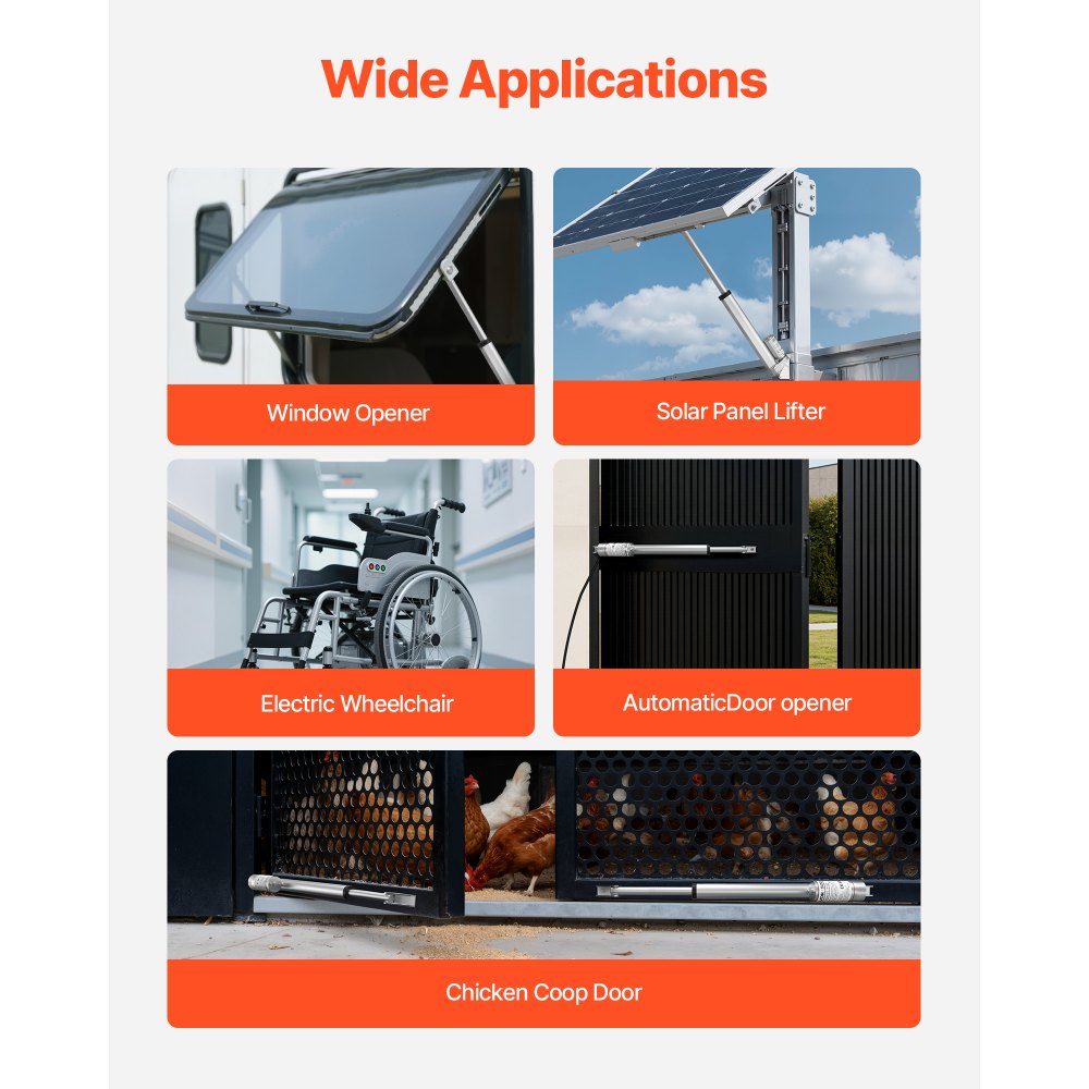 Γραμμικός Ενεργοποιητής VEVOR 12V, Διαδρομή 203,2 mm, Υψηλής Ταχύτητας 15 mm/s, Γραμμικός Ενεργοποιητής Κίνησης 1000N - με Προστασία IP54 & Βάση Στήριξης για Γραφείο Ανύψωσης, Ανακλινόμενες Καρέκλες, Ανοιχτήρι Πόρτας Παραθύρου Γραμμικός Ενεργοποιητής VEVOR 12V, Διαδρομή 203,2 mm, Υψηλής Ταχύτητας 15 mm/s, Γραμμικός Ενεργοποιητής Κίνησης 1000N - με Προστασία IP54 & Βάση Στήριξης για Γραφείο Ανύψωσης, Ανακλινόμενες Καρέκλες, Ανοιχτήρι Πόρτας Παραθύρου