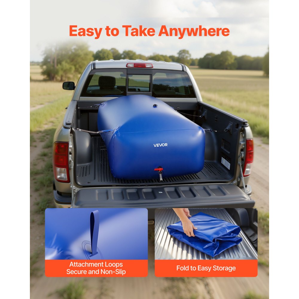 Κύστη αποθήκευσης νερού VEVOR 1000L μεγάλης χωρητικότητας, τσάντα νερού, φορητό & πτυσσόμενο δοχείο μαλακού νερού, στεγανή & ανθεκτική σε σχίσιμο δεξαμενή αποθήκευσης νερού έκτακτης ανάγκης από PVC για τροχόσπιτα & εξωτερική χρήση Κύστη αποθήκευσης νερού VEVOR 1000L μεγάλης χωρητικότητας, τσάντα νερού, φορητό & πτυσσόμενο δοχείο μαλακού νερού, στεγανή & ανθεκτική σε σχίσιμο δεξαμενή αποθήκευσης νερού έκτακτης ανάγκης από PVC για τροχόσπιτα & εξωτερική χρήση