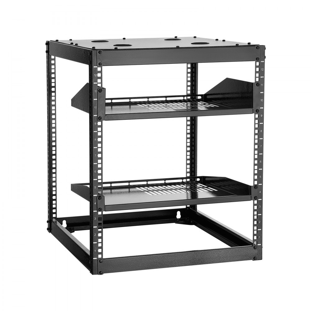 Rack δικτύου VEVOR 12U ανοιχτού πλαισίου, βάθους 585 mm, επιτοίχιο ή επιδαπέδιο, βαρέως τύπου 4 θέσεων, με αεριζόμενα ράφια και υλικό στήριξης, χωράει όλο τον εξοπλισμό δικτύωσης IT και τον εξοπλισμό AV. Rack δικτύου VEVOR 12U ανοιχτού πλαισίου, βάθους 585 mm, επιτοίχιο ή επιδαπέδιο, βαρέως τύπου 4 θέσεων, με αεριζόμενα ράφια και υλικό στήριξης, χωράει όλο τον εξοπλισμό δικτύωσης IT και τον εξοπλισμό AV.