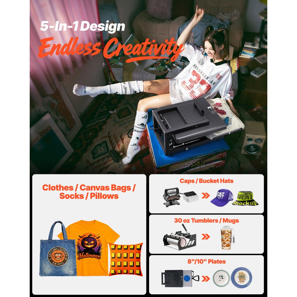 Υβριδική Θερμική Πρέσα VEVOR, 380 x 380 mm, Πολυλειτουργική 5 σε 1, Γρήγορη και Ομοιόμορφη Θέρμανση, Ολοκαίνουργιος Πατενταρισμένος Σχεδιασμός, Εύκολος Χειρισμός, Μηχανή Πρέσας Εξάχνωσης για Μπλουζάκια/Κούπες/Ποτήρια/Καπέλα/Πιάτα, Μαύρο Υβριδική Θερμική Πρέσα VEVOR, 380 x 380 mm, Πολυλειτουργική 5 σε 1, Γρήγορη και Ομοιόμορφη Θέρμανση, Ολοκαίνουργιος Πατενταρισμένος Σχεδιασμός, Εύκολος Χειρισμός, Μηχανή Πρέσας Εξάχνωσης για Μπλουζάκια/Κούπες/Ποτήρια/Καπέλα/Πιάτα, Μαύρο