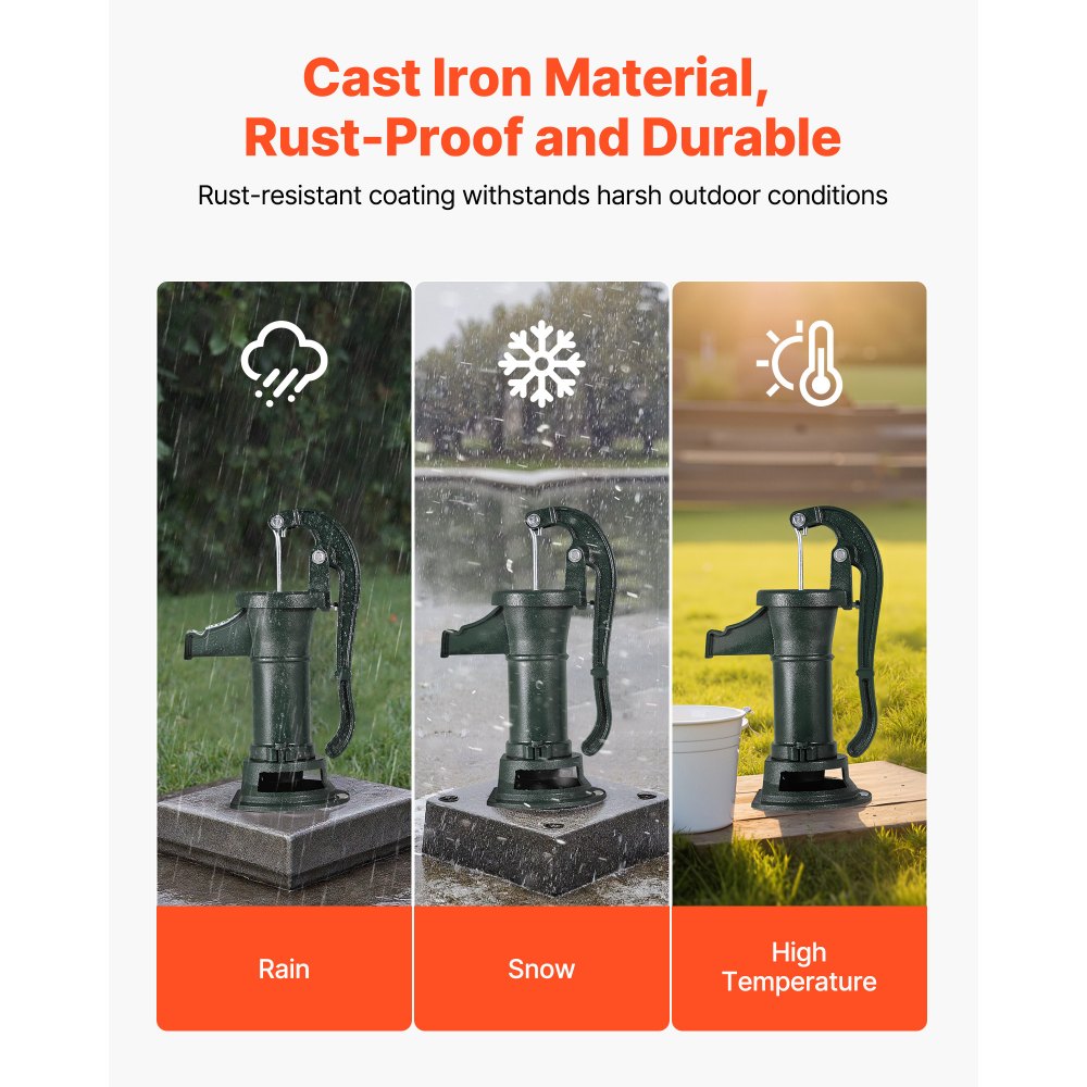 Χειροκίνητη αντλία κανάτας VEVOR Well, μέγιστη ανύψωση 25 ft, χειροκίνητη αντλία νερού από χυτοσίδηρο αντίκα, σύνδεση NPT 1-1/4 in, εύκολη εγκατάσταση, παλαιού τύπου για εξωτερικούς χώρους, κήπο, λίμνη, αυλή, αγρόκτημα, πράσινο Χειροκίνητη αντλία κανάτας VEVOR Well, μέγιστη ανύψωση 25 ft, χειροκίνητη αντλία νερού από χυτοσίδηρο αντίκα, σύνδεση NPT 1-1/4 in, εύκολη εγκατάσταση, παλαιού τύπου για εξωτερικούς χώρους, κήπο, λίμνη, αυλή, αγρόκτημα, πράσινο