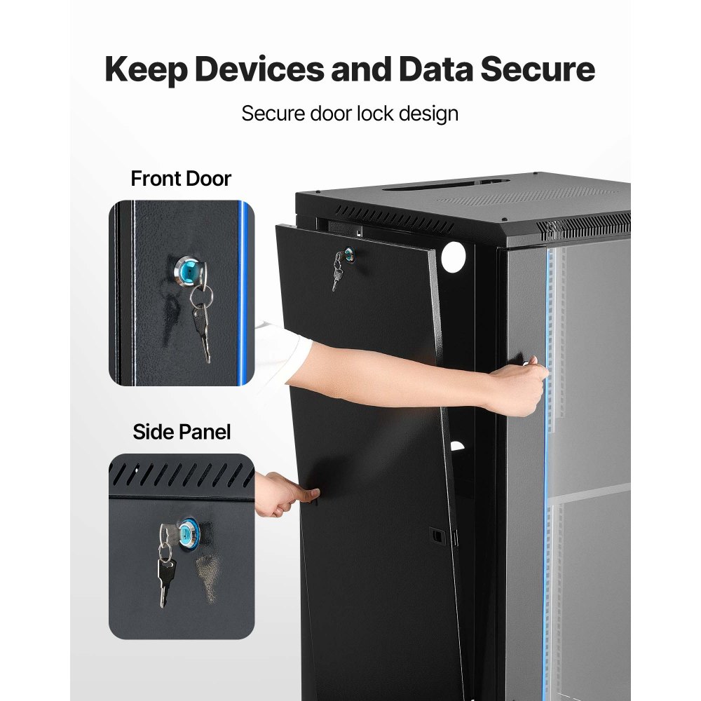 VEVOR 22U Δικτυακό Καμπίνας Τοποθέτησης σε Επιτοίχιο Χώρο, Βάθος 600 mm, Μέγιστη Χωρητικότητα Φόρτισης 136 kg, Περίβλημα Rack για Καμπίνα Server με Κλειδωμένη Πόρτα από Σκληρυμένο Γυαλί, Πλευρικά Πάνελ, Rack Server για Εξοπλισμό IT, Συσκευές A/V VEVOR 22U Δικτυακό Καμπίνας Τοποθέτησης σε Επιτοίχιο Χώρο, Βάθος 600 mm, Μέγιστη Χωρητικότητα Φόρτισης 136 kg, Περίβλημα Rack για Καμπίνα Server με Κλειδωμένη Πόρτα από Σκληρυμένο Γυαλί, Πλευρικά Πάνελ, Rack Server για Εξοπλισμό IT, Συσκευές A/V