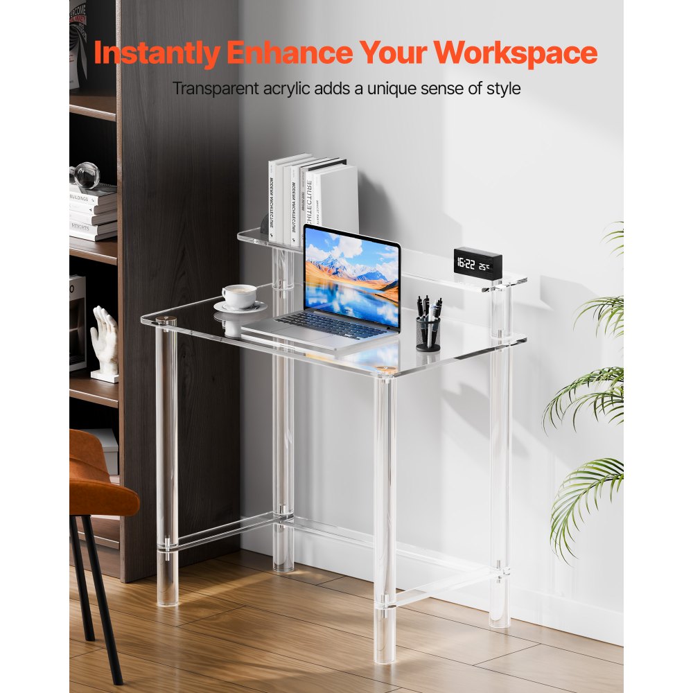 Τραπέζι Ακρυλικού VEVOR, 2 Επίπεδα Διαφανές Γραφείο με Βάση Οθόνης, Ακρυλικό Γραφείο Υπολογιστή, Μοντέρνο Πλαϊνό Τραπεζάκι Κομοδίνο για Υπνοδωμάτιο, Γραφείο, Μελέτη, Βεστιάριο, 50 x 80 x 88 cm (Διαφανές) Τραπέζι Ακρυλικού VEVOR, 2 Επίπεδα Διαφανές Γραφείο με Βάση Οθόνης, Ακρυλικό Γραφείο Υπολογιστή, Μοντέρνο Πλαϊνό Τραπεζάκι Κομοδίνο για Υπνοδωμάτιο, Γραφείο, Μελέτη, Βεστιάριο, 50 x 80 x 88 cm (Διαφανές)
