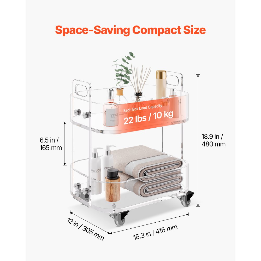 Τραπέζι VEVOR Ακρυλικό με Ρόδες, Κινητό Τραπέζι Καροτσιού 2 Επιπέδων, Μοντέρνο Τροχαίο Γραφείο Αποθήκευσης από Ακρυλικό, Διαφανές Κομοδίνο Πλαϊνό Γραφείο, για Σαλόνι, Υπνοδωμάτιο, Μπαρ, Γραφείο, 30,5 x 41,6 x 48 cm (Διαφανές) Τραπέζι VEVOR Ακρυλικό με Ρόδες, Κινητό Τραπέζι Καροτσιού 2 Επιπέδων, Μοντέρνο Τροχαίο Γραφείο Αποθήκευσης από Ακρυλικό, Διαφανές Κομοδίνο Πλαϊνό Γραφείο, για Σαλόνι, Υπνοδωμάτιο, Μπαρ, Γραφείο, 30,5 x 41,6 x 48 cm (Διαφανές)