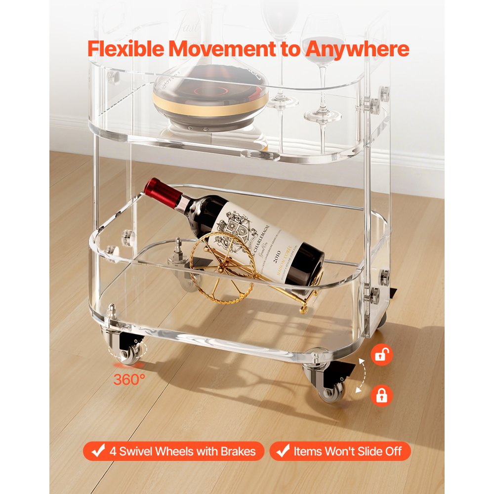 Τραπέζι VEVOR Ακρυλικό με Ρόδες, Κινητό Τραπέζι Καροτσιού 2 Επιπέδων, Μοντέρνο Τροχαίο Γραφείο Αποθήκευσης από Ακρυλικό, Διαφανές Κομοδίνο Πλαϊνό Γραφείο, για Σαλόνι, Υπνοδωμάτιο, Μπαρ, Γραφείο, 30,5 x 41,6 x 48 cm (Διαφανές) Τραπέζι VEVOR Ακρυλικό με Ρόδες, Κινητό Τραπέζι Καροτσιού 2 Επιπέδων, Μοντέρνο Τροχαίο Γραφείο Αποθήκευσης από Ακρυλικό, Διαφανές Κομοδίνο Πλαϊνό Γραφείο, για Σαλόνι, Υπνοδωμάτιο, Μπαρ, Γραφείο, 30,5 x 41,6 x 48 cm (Διαφανές)