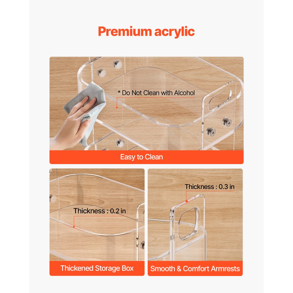 Τραπέζι VEVOR Ακρυλικό με Ρόδες, Κινητό Τραπέζι Καροτσιού 2 Επιπέδων, Μοντέρνο Τροχαίο Γραφείο Αποθήκευσης από Ακρυλικό, Διαφανές Κομοδίνο Πλαϊνό Γραφείο, για Σαλόνι, Υπνοδωμάτιο, Μπαρ, Γραφείο, 30,5 x 41,6 x 48 cm (Διαφανές) Τραπέζι VEVOR Ακρυλικό με Ρόδες, Κινητό Τραπέζι Καροτσιού 2 Επιπέδων, Μοντέρνο Τροχαίο Γραφείο Αποθήκευσης από Ακρυλικό, Διαφανές Κομοδίνο Πλαϊνό Γραφείο, για Σαλόνι, Υπνοδωμάτιο, Μπαρ, Γραφείο, 30,5 x 41,6 x 48 cm (Διαφανές)