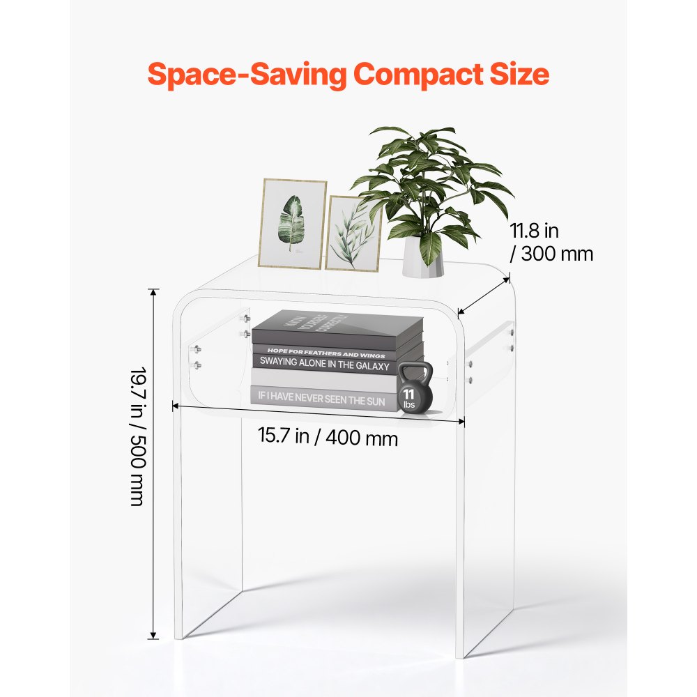 Βοηθητικό Τραπεζάκι VEVOR από Ακρυλικό, Διαφανές Κομοδίνο 2 Επιπέδων με Ράφι Αποθήκευσης, Μοντέρνο Ορθογώνιο Ακρυλικό Γραφείο, Διαφανές Χοντρό Κομοδίνο για Υπνοδωμάτιο, Σαλόνι, Γραφείο, 30 x 40 x 50 cm (Διαφανές) Βοηθητικό Τραπεζάκι VEVOR από Ακρυλικό, Διαφανές Κομοδίνο 2 Επιπέδων με Ράφι Αποθήκευσης, Μοντέρνο Ορθογώνιο Ακρυλικό Γραφείο, Διαφανές Χοντρό Κομοδίνο για Υπνοδωμάτιο, Σαλόνι, Γραφείο, 30 x 40 x 50 cm (Διαφανές)