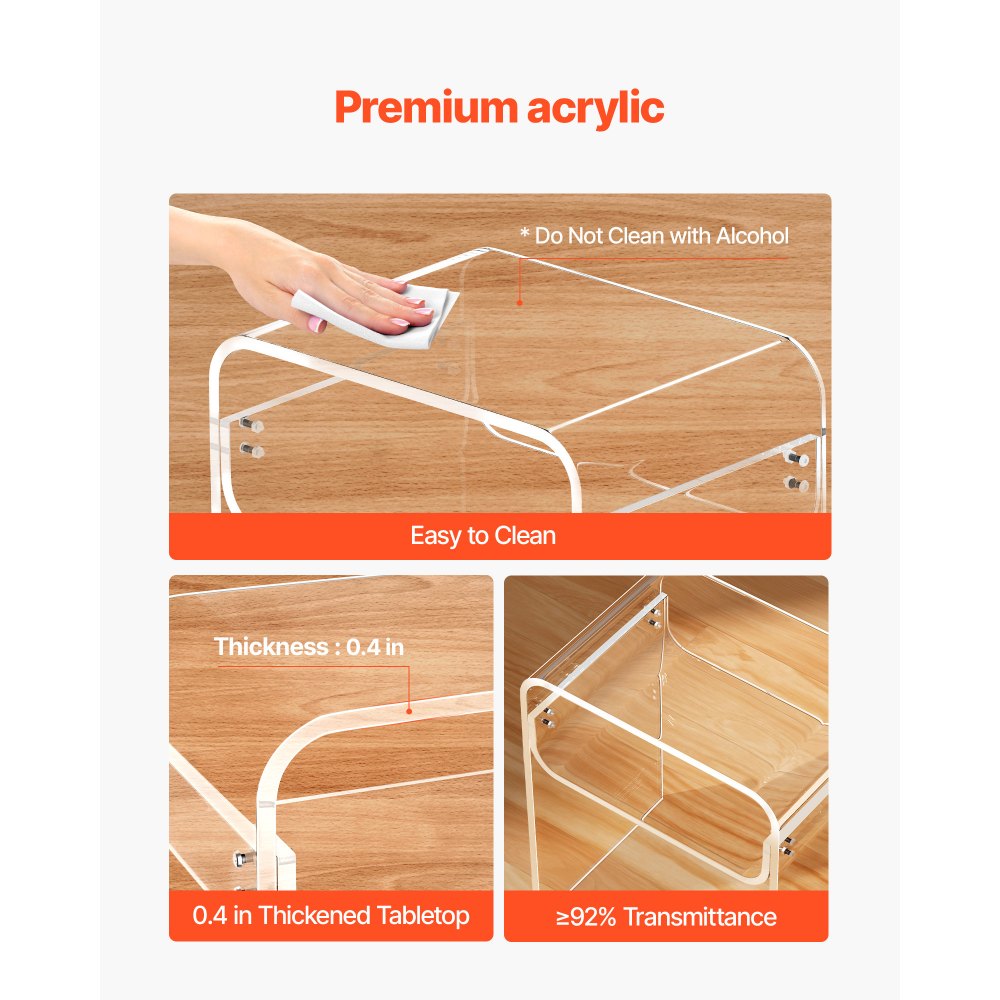 Βοηθητικό Τραπεζάκι VEVOR από Ακρυλικό, Διαφανές Κομοδίνο 2 Επιπέδων με Ράφι Αποθήκευσης, Μοντέρνο Ορθογώνιο Ακρυλικό Γραφείο, Διαφανές Χοντρό Κομοδίνο για Υπνοδωμάτιο, Σαλόνι, Γραφείο, 30 x 40 x 50 cm (Διαφανές) Βοηθητικό Τραπεζάκι VEVOR από Ακρυλικό, Διαφανές Κομοδίνο 2 Επιπέδων με Ράφι Αποθήκευσης, Μοντέρνο Ορθογώνιο Ακρυλικό Γραφείο, Διαφανές Χοντρό Κομοδίνο για Υπνοδωμάτιο, Σαλόνι, Γραφείο, 30 x 40 x 50 cm (Διαφανές)