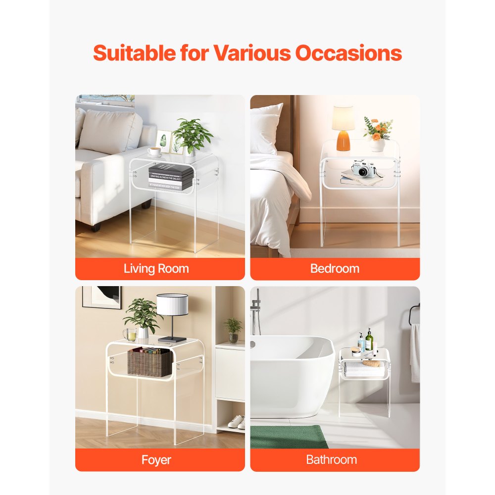 Βοηθητικό Τραπεζάκι VEVOR από Ακρυλικό, Διαφανές Κομοδίνο 2 Επιπέδων με Ράφι Αποθήκευσης, Μοντέρνο Ορθογώνιο Ακρυλικό Γραφείο, Διαφανές Χοντρό Κομοδίνο για Υπνοδωμάτιο, Σαλόνι, Γραφείο, 30 x 40 x 50 cm (Διαφανές) Βοηθητικό Τραπεζάκι VEVOR από Ακρυλικό, Διαφανές Κομοδίνο 2 Επιπέδων με Ράφι Αποθήκευσης, Μοντέρνο Ορθογώνιο Ακρυλικό Γραφείο, Διαφανές Χοντρό Κομοδίνο για Υπνοδωμάτιο, Σαλόνι, Γραφείο, 30 x 40 x 50 cm (Διαφανές)