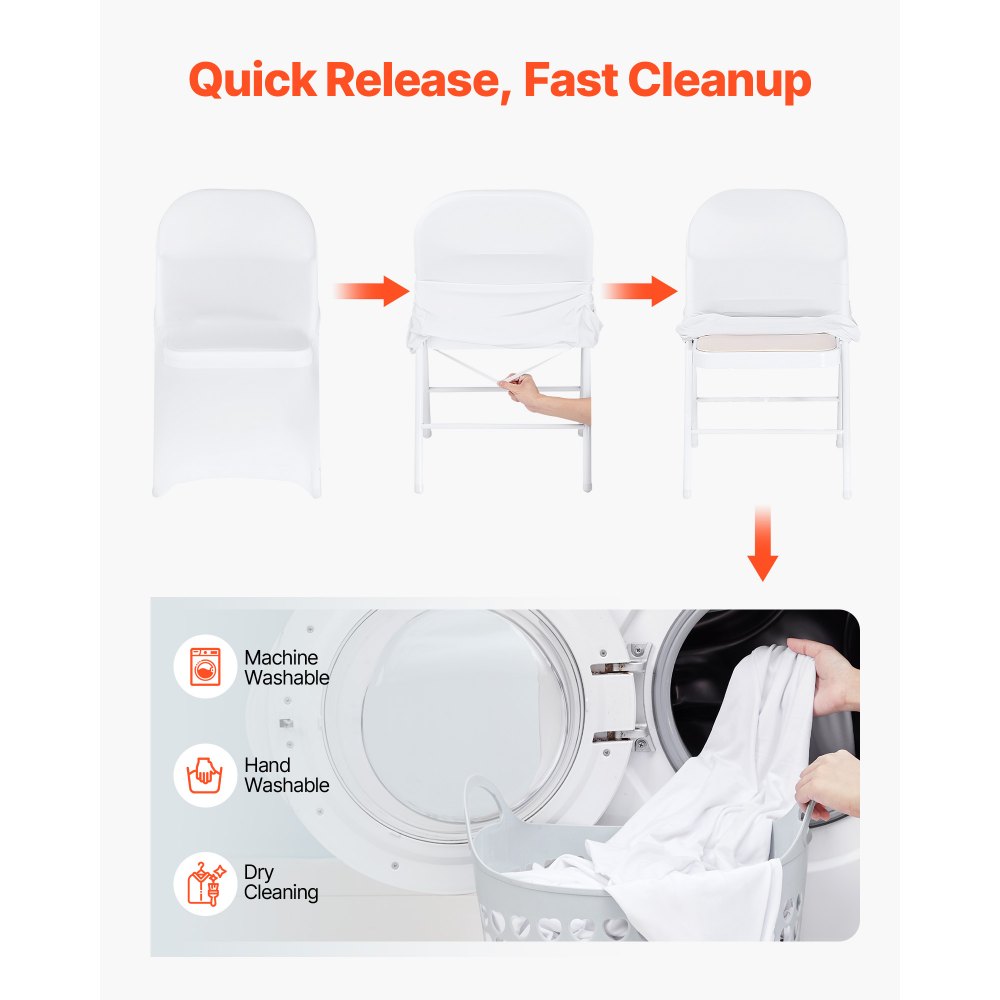 VEVOR 150 τεμάχια λευκά καλύμματα καρέκλας, κάλυμμα καρέκλας από πολυεστέρα και σπάντεξ, ελαστικά καλύμματα για γάμο, πάρτι, τραπεζαρία, δεξιώσεις, καλύμματα καρέκλας με επίπεδη πρόσοψη, κατάλληλα για καρέκλα. Διαστάσεις έως 17,72 x 18,11 x 30,31 ίντσες. VEVOR 150 τεμάχια λευκά καλύμματα καρέκλας, κάλυμμα καρέκλας από πολυεστέρα και σπάντεξ, ελαστικά καλύμματα για γάμο, πάρτι, τραπεζαρία, δεξιώσεις, καλύμματα καρέκλας με επίπεδη πρόσοψη, κατάλληλα για καρέκλα. Διαστάσεις έως 17,72 x 18,11 x 30,31 ίντσες.