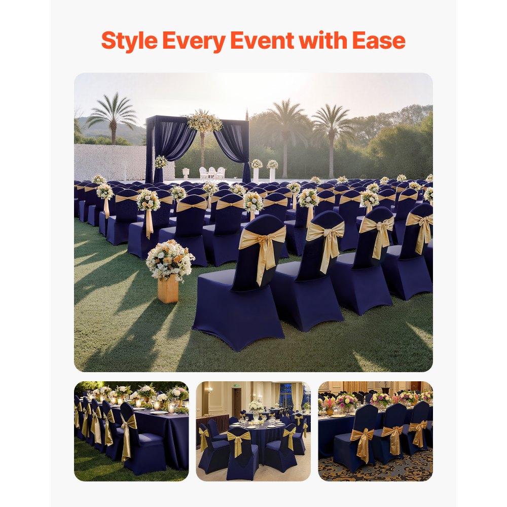 VEVOR 50 τεμάχια καλύμματα καρέκλας σε μπλε ναυτικό χρώμα, κάλυμμα καρέκλας από πολυεστέρα και σπάντεξ, ελαστικά καλύμματα για γάμο, πάρτι, τραπεζαρία, δεξιώσεις, καλύμματα καρέκλας με επίπεδη πρόσοψη, κατάλληλα για καρέκλα. Διαστάσεις έως 20,08 x 17,72 x 37,4 ίντσες. VEVOR 50 τεμάχια καλύμματα καρέκλας σε μπλε ναυτικό χρώμα, κάλυμμα καρέκλας από πολυεστέρα και σπάντεξ, ελαστικά καλύμματα για γάμο, πάρτι, τραπεζαρία, δεξιώσεις, καλύμματα καρέκλας με επίπεδη πρόσοψη, κατάλληλα για καρέκλα. Διαστάσεις έως 20,08 x 17,72 x 37,4 ίντσες.