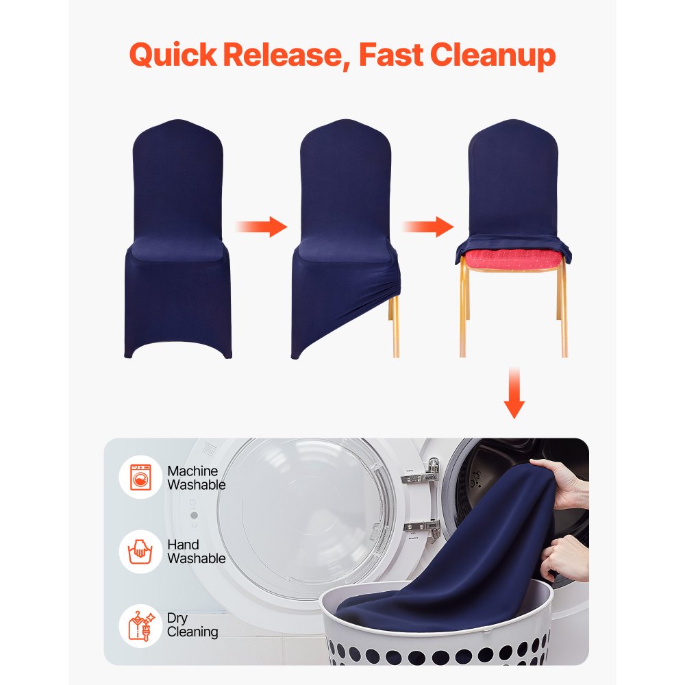 VEVOR 50 τεμάχια καλύμματα καρέκλας σε μπλε ναυτικό χρώμα, κάλυμμα καρέκλας από πολυεστέρα και σπάντεξ, ελαστικά καλύμματα για γάμο, πάρτι, τραπεζαρία, δεξιώσεις, καλύμματα καρέκλας με επίπεδη πρόσοψη, κατάλληλα για καρέκλα. Διαστάσεις έως 20,08 x 17,72 x 37,4 ίντσες. VEVOR 50 τεμάχια καλύμματα καρέκλας σε μπλε ναυτικό χρώμα, κάλυμμα καρέκλας από πολυεστέρα και σπάντεξ, ελαστικά καλύμματα για γάμο, πάρτι, τραπεζαρία, δεξιώσεις, καλύμματα καρέκλας με επίπεδη πρόσοψη, κατάλληλα για καρέκλα. Διαστάσεις έως 20,08 x 17,72 x 37,4 ίντσες.