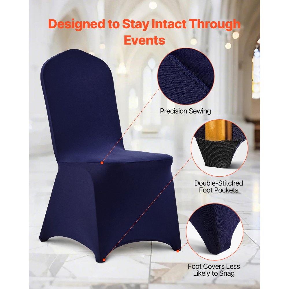 VEVOR 50 τεμάχια καλύμματα καρέκλας σε μπλε ναυτικό χρώμα, κάλυμμα καρέκλας από πολυεστέρα και σπάντεξ, ελαστικά καλύμματα για γάμο, πάρτι, τραπεζαρία, δεξιώσεις, καλύμματα καρέκλας με επίπεδη πρόσοψη, κατάλληλα για καρέκλα. Διαστάσεις έως 20,08 x 17,72 x 37,4 ίντσες. VEVOR 50 τεμάχια καλύμματα καρέκλας σε μπλε ναυτικό χρώμα, κάλυμμα καρέκλας από πολυεστέρα και σπάντεξ, ελαστικά καλύμματα για γάμο, πάρτι, τραπεζαρία, δεξιώσεις, καλύμματα καρέκλας με επίπεδη πρόσοψη, κατάλληλα για καρέκλα. Διαστάσεις έως 20,08 x 17,72 x 37,4 ίντσες.