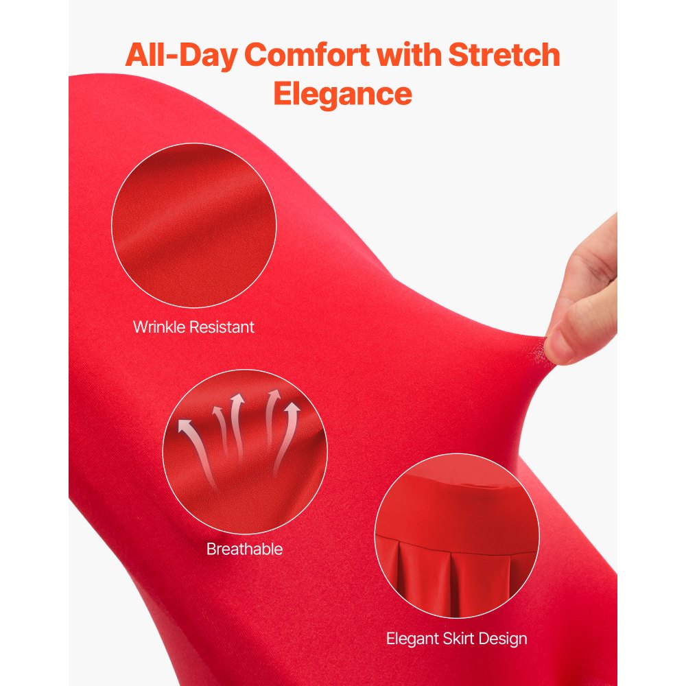 VEVOR 30 τεμάχια κόκκινα καλύμματα καρέκλας, κάλυμμα καρέκλας από πολυεστέρα και σπάντεξ, ελαστικά καλύμματα για γάμο, πάρτι, τραπεζαρία, δεξιώσεις, καλύμματα καρέκλας με επίπεδη πρόσοψη, κατάλληλα για καρέκλα. Διαστάσεις έως 20,08 x 17,72 x 37,4 ίντσες. VEVOR 30 τεμάχια κόκκινα καλύμματα καρέκλας, κάλυμμα καρέκλας από πολυεστέρα και σπάντεξ, ελαστικά καλύμματα για γάμο, πάρτι, τραπεζαρία, δεξιώσεις, καλύμματα καρέκλας με επίπεδη πρόσοψη, κατάλληλα για καρέκλα. Διαστάσεις έως 20,08 x 17,72 x 37,4 ίντσες.