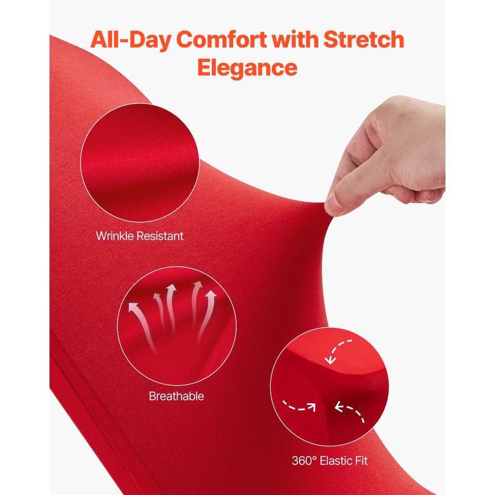 VEVOR 50 τεμάχια Κόκκινα Καλύμματα Καρέκλας, Κάλυμμα Καρέκλας από Πολυεστέρα και Σπάντεξ, Ελαστικά Καλύμματα για Γαμήλια Πάρτι, Δείπνο, Επίπεδη Πρόσοψη, Ταιριάζει σε Καρέκλα. Διαστάσεις έως 20,08 x 17,72 x 37,4 ίντσες. VEVOR 50 τεμάχια Κόκκινα Καλύμματα Καρέκλας, Κάλυμμα Καρέκλας από Πολυεστέρα και Σπάντεξ, Ελαστικά Καλύμματα για Γαμήλια Πάρτι, Δείπνο, Επίπεδη Πρόσοψη, Ταιριάζει σε Καρέκλα. Διαστάσεις έως 20,08 x 17,72 x 37,4 ίντσες.