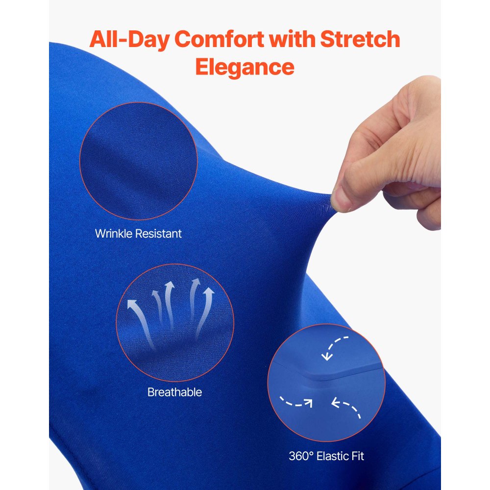 VEVOR 50 τεμάχια μπλε καλύμματα καρέκλας, κάλυμμα καρέκλας από πολυεστέρα και σπάντεξ, ελαστικά καλύμματα για γάμο, πάρτι, τραπεζαρία, δεξιώσεις, καλύμματα καρέκλας με επίπεδη πρόσοψη, κατάλληλα για καρέκλα. Διαστάσεις έως 17,72 x 18,11 x 30,31 ίντσες. VEVOR 50 τεμάχια μπλε καλύμματα καρέκλας, κάλυμμα καρέκλας από πολυεστέρα και σπάντεξ, ελαστικά καλύμματα για γάμο, πάρτι, τραπεζαρία, δεξιώσεις, καλύμματα καρέκλας με επίπεδη πρόσοψη, κατάλληλα για καρέκλα. Διαστάσεις έως 17,72 x 18,11 x 30,31 ίντσες.