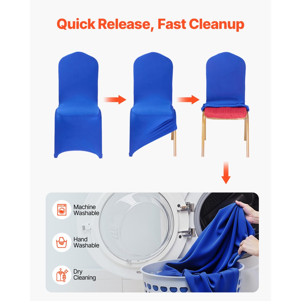 VEVOR 50 τεμάχια καλύμματα καρέκλας σε μπλε χρώμα, κάλυμμα καρέκλας από πολυεστέρα και σπάντεξ, ελαστικά καλύμματα για γάμο, πάρτι, τραπεζαρία, δεξιώσεις, καλύμματα καρέκλας με επίπεδη πρόσοψη, κατάλληλα για καρέκλα. Διαστάσεις έως 20,08 x 17,72 x 37,4 ίντσες. VEVOR 50 τεμάχια καλύμματα καρέκλας σε μπλε χρώμα, κάλυμμα καρέκλας από πολυεστέρα και σπάντεξ, ελαστικά καλύμματα για γάμο, πάρτι, τραπεζαρία, δεξιώσεις, καλύμματα καρέκλας με επίπεδη πρόσοψη, κατάλληλα για καρέκλα. Διαστάσεις έως 20,08 x 17,72 x 37,4 ίντσες.
