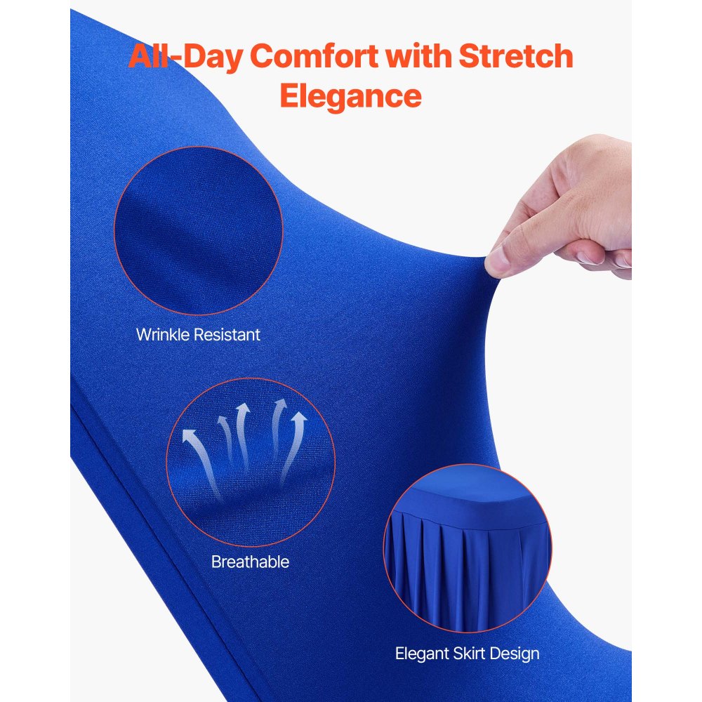 VEVOR 30 τεμάχια μπλε καλύμματα καρέκλας, κάλυμμα καρέκλας από πολυεστέρα και σπάντεξ, ελαστικά καλύμματα για γάμο, πάρτι, τραπεζαρία, δεξιώσεις, καλύμματα καρέκλας με επίπεδη πρόσοψη, κατάλληλα για καρέκλα. Διαστάσεις έως 20,08 x 17,72 x 37,4 ίντσες. VEVOR 30 τεμάχια μπλε καλύμματα καρέκλας, κάλυμμα καρέκλας από πολυεστέρα και σπάντεξ, ελαστικά καλύμματα για γάμο, πάρτι, τραπεζαρία, δεξιώσεις, καλύμματα καρέκλας με επίπεδη πρόσοψη, κατάλληλα για καρέκλα. Διαστάσεις έως 20,08 x 17,72 x 37,4 ίντσες.