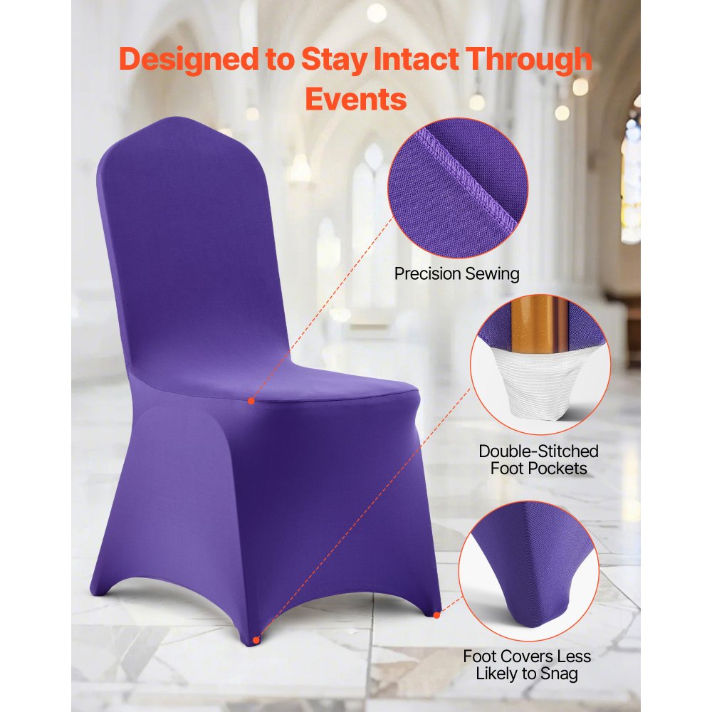 VEVOR 50 τεμάχια μωβ καλύμματα καρέκλας, κάλυμμα καρέκλας από πολυεστέρα και σπάντεξ, ελαστικά καλύμματα για γάμο, πάρτι, τραπεζαρία, δεξιώσεις, καλύμματα καρέκλας με επίπεδη πρόσοψη, κατάλληλα για καρέκλα. Διαστάσεις έως 20,08 x 17,72 x 37,4 ίντσες. VEVOR 50 τεμάχια μωβ καλύμματα καρέκλας, κάλυμμα καρέκλας από πολυεστέρα και σπάντεξ, ελαστικά καλύμματα για γάμο, πάρτι, τραπεζαρία, δεξιώσεις, καλύμματα καρέκλας με επίπεδη πρόσοψη, κατάλληλα για καρέκλα. Διαστάσεις έως 20,08 x 17,72 x 37,4 ίντσες.