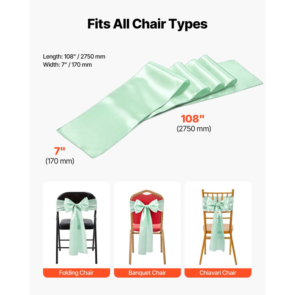 VEVOR Σατέν Καρέκλα με Φιόγκους, 100 τεμάχια Κορδέλα Καρέκλας με Δέσιμο Πίσω, 7 x 108 ίντσες, Ανοιχτό Πράσινο Διακόσμηση Γαμήλιας Δεξίωσης, για Γαμήλια Τελετή, Baby Shower, Πάρτι, Εκδηλώσεις, Διακόσμηση Καλύμματος Καρέκλας, Διακόσμηση VEVOR Σατέν Καρέκλα με Φιόγκους, 100 τεμάχια Κορδέλα Καρέκλας με Δέσιμο Πίσω, 7 x 108 ίντσες, Ανοιχτό Πράσινο Διακόσμηση Γαμήλιας Δεξίωσης, για Γαμήλια Τελετή, Baby Shower, Πάρτι, Εκδηλώσεις, Διακόσμηση Καλύμματος Καρέκλας, Διακόσμηση