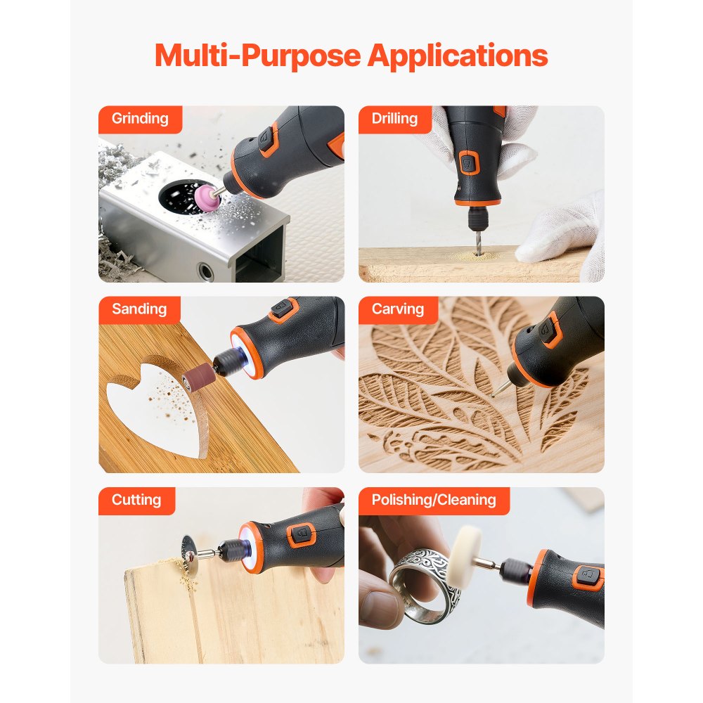 Κιτ ασύρματων περιστροφικών εργαλείων VEVOR 73 τεμαχίων, φορητό μίνι ηλεκτρικό περιστροφικό εργαλείο DC4V, ταχύτητα 5 επιπέδων 7000-20000 σ.α.λ. Πολυχρηστικά εργαλεία DIY για χάραξη, τρίψιμο, στίλβωση, σκάλισμα, κοπή, χειροτεχνίες DIY Κιτ ασύρματων περιστροφικών εργαλείων VEVOR 73 τεμαχίων, φορητό μίνι ηλεκτρικό περιστροφικό εργαλείο DC4V, ταχύτητα 5 επιπέδων 7000-20000 σ.α.λ. Πολυχρηστικά εργαλεία DIY για χάραξη, τρίψιμο, στίλβωση, σκάλισμα, κοπή, χειροτεχνίες DIY