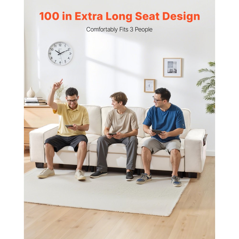 Καναπές VEVOR 3 ατόμων, Μοντέρνος καναπές-κρεβάτι με γωνιακό χώρο αποθήκευσης στο κάτω μέρος, Μοντέρνος άνετος καναπές Cloud με πλαϊνές τσέπες αποθήκευσης και μεταλλικό σκελετό, ιδανικός για σαλόνι, υπνοδωμάτιο, διαμέρισμα και γραφείο, λευκό Καναπές VEVOR 3 ατόμων, Μοντέρνος καναπές-κρεβάτι με γωνιακό χώρο αποθήκευσης στο κάτω μέρος, Μοντέρνος άνετος καναπές Cloud με πλαϊνές τσέπες αποθήκευσης και μεταλλικό σκελετό, ιδανικός για σαλόνι, υπνοδωμάτιο, διαμέρισμα και γραφείο, λευκό