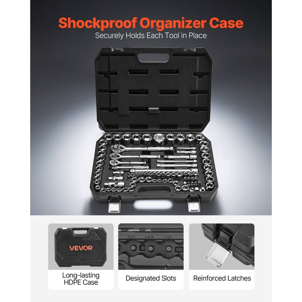 Σετ καρυδάκια VEVOR, 86 τεμάχια, σετ καρυδάκια και καστάνιας 9,5 & 6,4 & 12,7 mm, SAE και μετρικό, κιτ εργαλείων μηχανικού με κλειδί καστάνιας, αξεσουάρ και θήκη αποθήκευσης, κράμα χάλυβα CR-V, για επισκευή αυτοκινήτων Σετ καρυδάκια VEVOR, 86 τεμάχια, σετ καρυδάκια και καστάνιας 9,5 & 6,4 & 12,7 mm, SAE και μετρικό, κιτ εργαλείων μηχανικού με κλειδί καστάνιας, αξεσουάρ και θήκη αποθήκευσης, κράμα χάλυβα CR-V, για επισκευή αυτοκινήτων