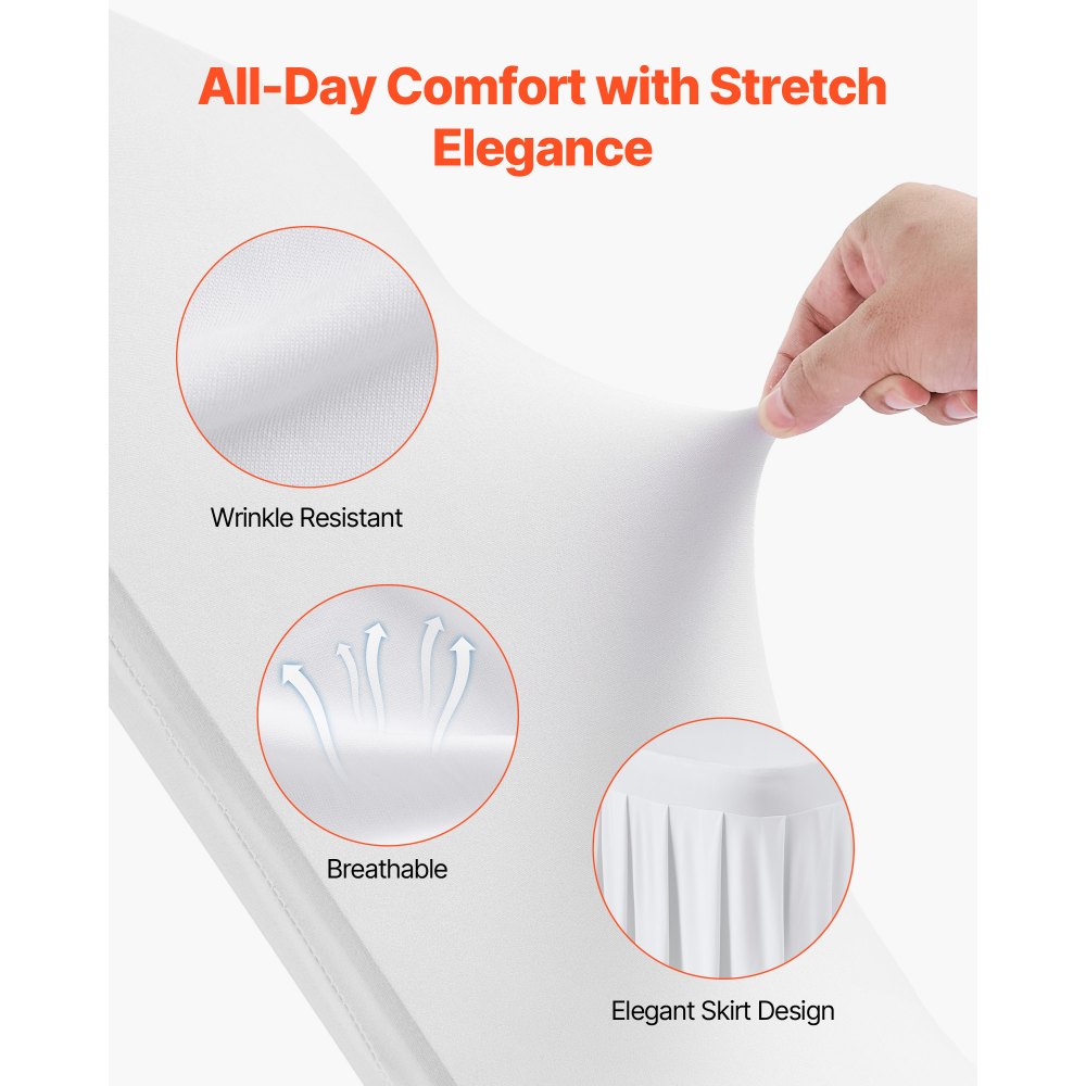 VEVOR 30 τεμάχια λευκά καλύμματα καρέκλας, κάλυμμα καρέκλας από πολυεστέρα και σπάντεξ, ελαστικά καλύμματα για γάμο, πάρτι, τραπεζαρία, δεξιώσεις, καλύμματα καρέκλας με επίπεδη πρόσοψη, κατάλληλα για καρέκλα. Διαστάσεις έως 20,08 x 17,72 x 37,4 ίντσες. VEVOR 30 τεμάχια λευκά καλύμματα καρέκλας, κάλυμμα καρέκλας από πολυεστέρα και σπάντεξ, ελαστικά καλύμματα για γάμο, πάρτι, τραπεζαρία, δεξιώσεις, καλύμματα καρέκλας με επίπεδη πρόσοψη, κατάλληλα για καρέκλα. Διαστάσεις έως 20,08 x 17,72 x 37,4 ίντσες.