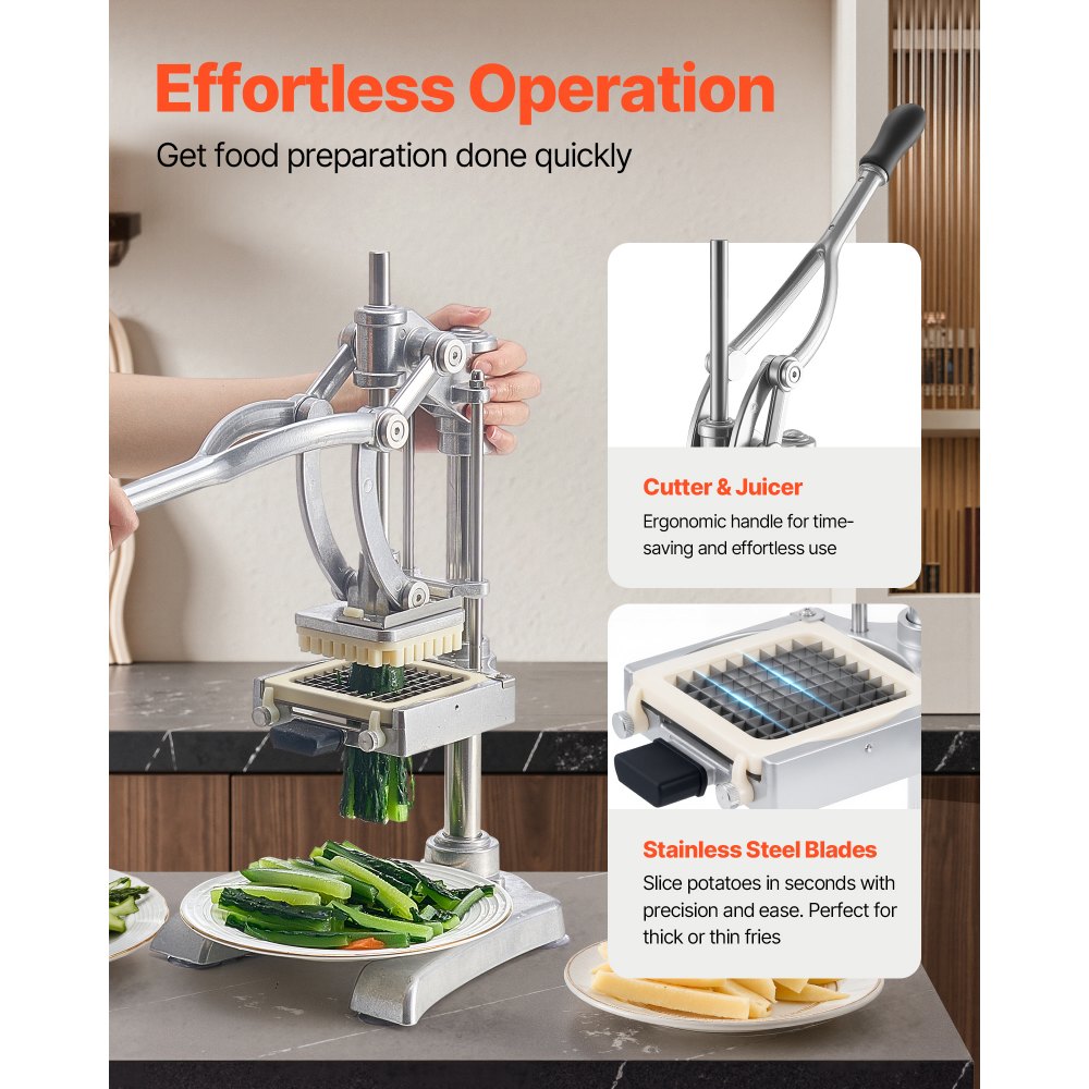 Κόφτης Τηγανητών Πατατιών VEVOR Επαγγελματικός, Κόφτης Λαχανικών και Φρούτων από Ανοξείδωτο Ατσάλι με 3 Ανταλλακτικές Λεπίδες 12,7mm 9,5mm 6,4mm και Λεπίδα Χυμού, Χειροκίνητος Κόφτης Πατάτας σε Κύβους για Εστιατόρια & Οικιακή Κουζίνα Κόφτης Τηγανητών Πατατιών VEVOR Επαγγελματικός, Κόφτης Λαχανικών και Φρούτων από Ανοξείδωτο Ατσάλι με 3 Ανταλλακτικές Λεπίδες 12,7mm 9,5mm 6,4mm και Λεπίδα Χυμού, Χειροκίνητος Κόφτης Πατάτας σε Κύβους για Εστιατόρια & Οικιακή Κουζίνα