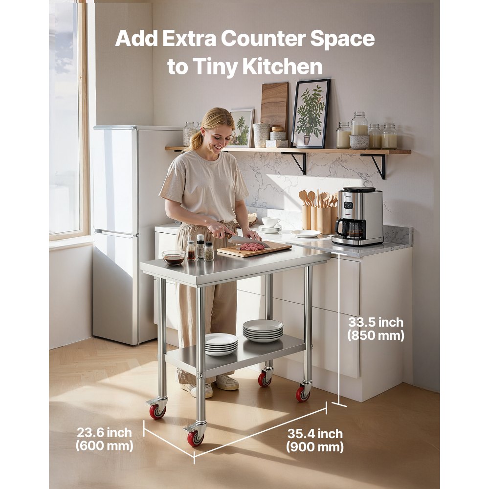 Τραπέζι VEVOR από ανοξείδωτο ατσάλι, τραπέζι εργασίας προετοιμασίας φαγητού 60 x 90 cm με ρόδες, τραπέζι προετοιμασίας κουζίνας με ρυθμιζόμενους σταθμούς εργασίας κάτω από ράφι για επαγγελματική κουζίνα, εστιατόριο, ξενοδοχείο και γκαράζ, εξωτερικού χώρου Τραπέζι VEVOR από ανοξείδωτο ατσάλι, τραπέζι εργασίας προετοιμασίας φαγητού 60 x 90 cm με ρόδες, τραπέζι προετοιμασίας κουζίνας με ρυθμιζόμενους σταθμούς εργασίας κάτω από ράφι για επαγγελματική κουζίνα, εστιατόριο, ξενοδοχείο και γκαράζ, εξωτερικού χώρου