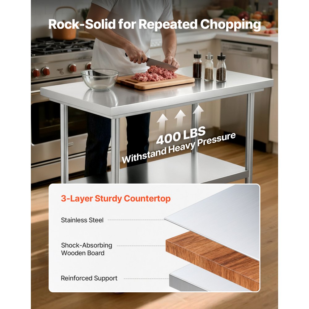 Τραπέζι VEVOR από ανοξείδωτο ατσάλι, τραπέζι εργασίας προετοιμασίας φαγητού 60 x 90 cm με ρόδες, τραπέζι προετοιμασίας κουζίνας με ρυθμιζόμενους σταθμούς εργασίας κάτω από ράφι για επαγγελματική κουζίνα, εστιατόριο, ξενοδοχείο και γκαράζ, εξωτερικού χώρου Τραπέζι VEVOR από ανοξείδωτο ατσάλι, τραπέζι εργασίας προετοιμασίας φαγητού 60 x 90 cm με ρόδες, τραπέζι προετοιμασίας κουζίνας με ρυθμιζόμενους σταθμούς εργασίας κάτω από ράφι για επαγγελματική κουζίνα, εστιατόριο, ξενοδοχείο και γκαράζ, εξωτερικού χώρου