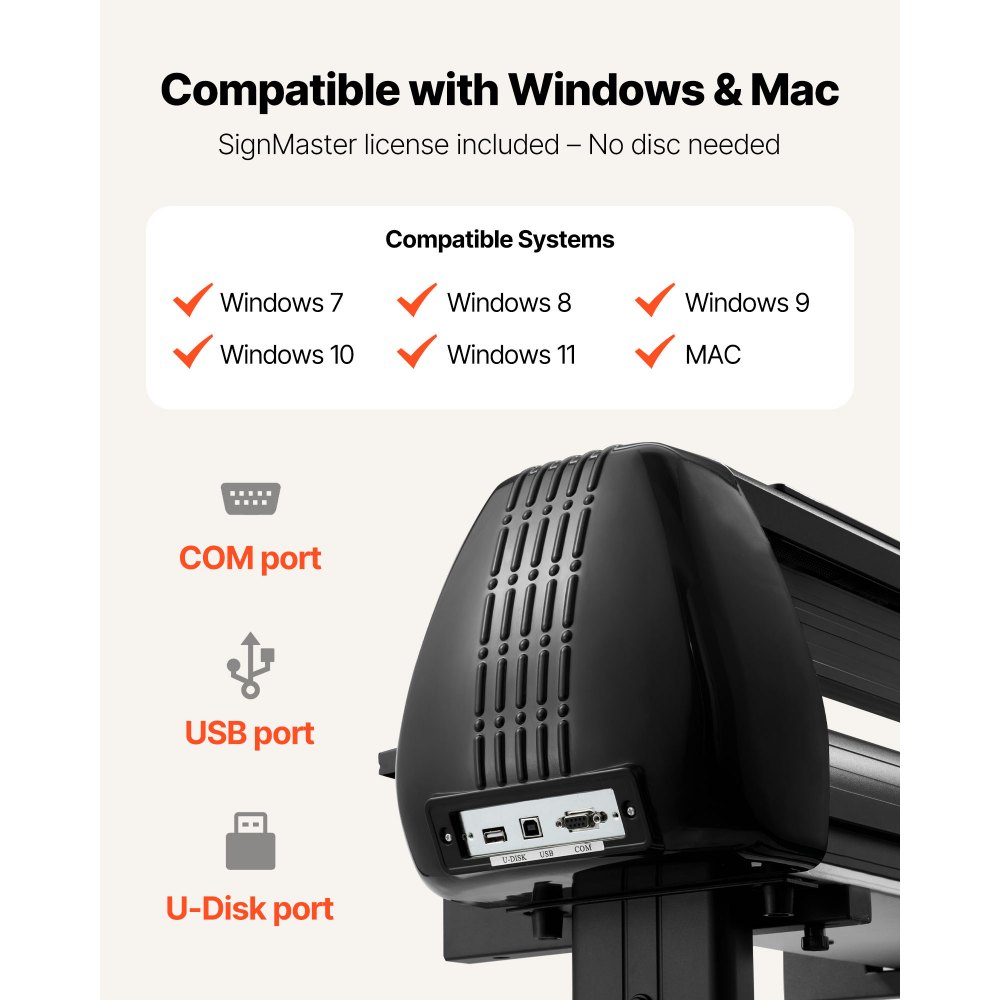 Μηχανή κοπής βινυλίου VEVOR, μέγιστο πλάτος τροφοδοσίας 1350 mm, διπλές λεπίδες, ρυθμιζόμενη δύναμη και ταχύτητα, οθόνη LED, εκτυπωτής κοπής βινυλίου με λογισμικό Signmaster για συμβατότητα με Windows και macOS Μηχανή κοπής βινυλίου VEVOR, μέγιστο πλάτος τροφοδοσίας 1350 mm, διπλές λεπίδες, ρυθμιζόμενη δύναμη και ταχύτητα, οθόνη LED, εκτυπωτής κοπής βινυλίου με λογισμικό Signmaster για συμβατότητα με Windows και macOS