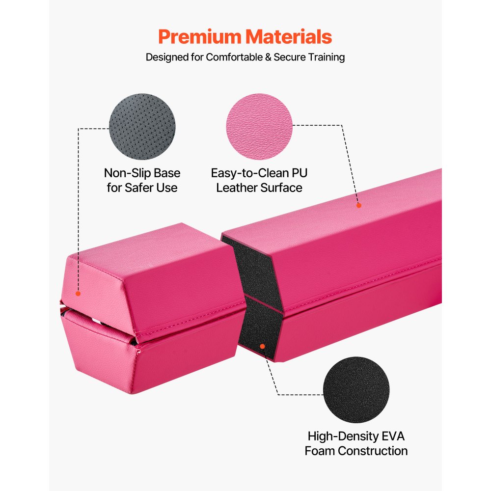 VEVOR 8FT Πτυσσόμενη Δοκός Ισορροπίας για Παιδιά, Σταθερή Δοκός Γυμναστικής με Υποστήριξη 90,7 KG με Αντιολισθητικά Πατάκια, Εξοπλισμός Γυμναστικής με Αντιολισθητικό Πάτο και Τσάντα Μεταφοράς για Γυμναστική στο Σπίτι, Ροζ VEVOR 8FT Πτυσσόμενη Δοκός Ισορροπίας για Παιδιά, Σταθερή Δοκός Γυμναστικής με Υποστήριξη 90,7 KG με Αντιολισθητικά Πατάκια, Εξοπλισμός Γυμναστικής με Αντιολισθητικό Πάτο και Τσάντα Μεταφοράς για Γυμναστική στο Σπίτι, Ροζ