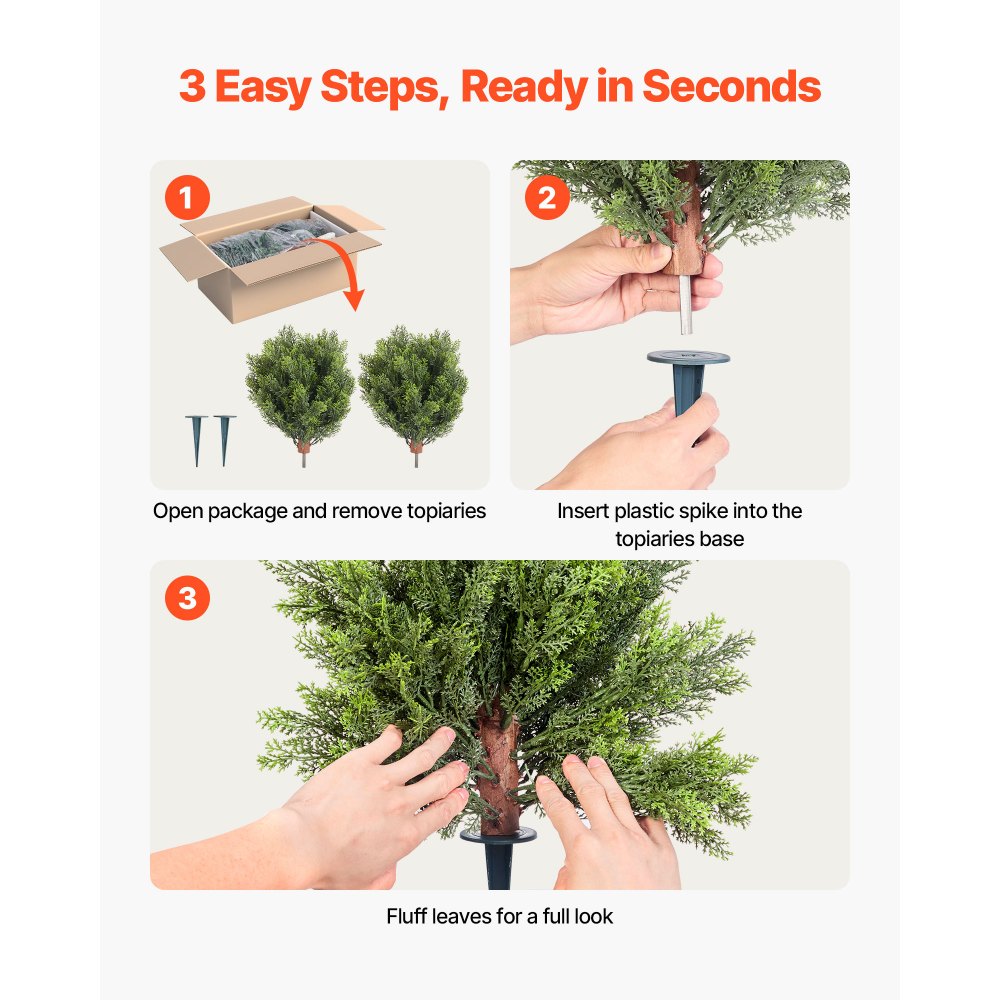 Τεχνητά κυπαρίσσια VEVOR με στάχυ εδάφους, 2 σετ 406 χιλιοστών ψεύτικοι θάμνοι και θάμνοι σε γλάστρες, τεχνητό δέντρο μεταξιού που μοιάζει με αληθινό για διακόσμηση, μπροστινή βεράντα, εξωτερική εσωτερική βεράντα, κήπο, μπαλκόνι, πίσω αυλή Τεχνητά κυπαρίσσια VEVOR με στάχυ εδάφους, 2 σετ 406 χιλιοστών ψεύτικοι θάμνοι και θάμνοι σε γλάστρες, τεχνητό δέντρο μεταξιού που μοιάζει με αληθινό για διακόσμηση, μπροστινή βεράντα, εξωτερική εσωτερική βεράντα, κήπο, μπαλκόνι, πίσω αυλή